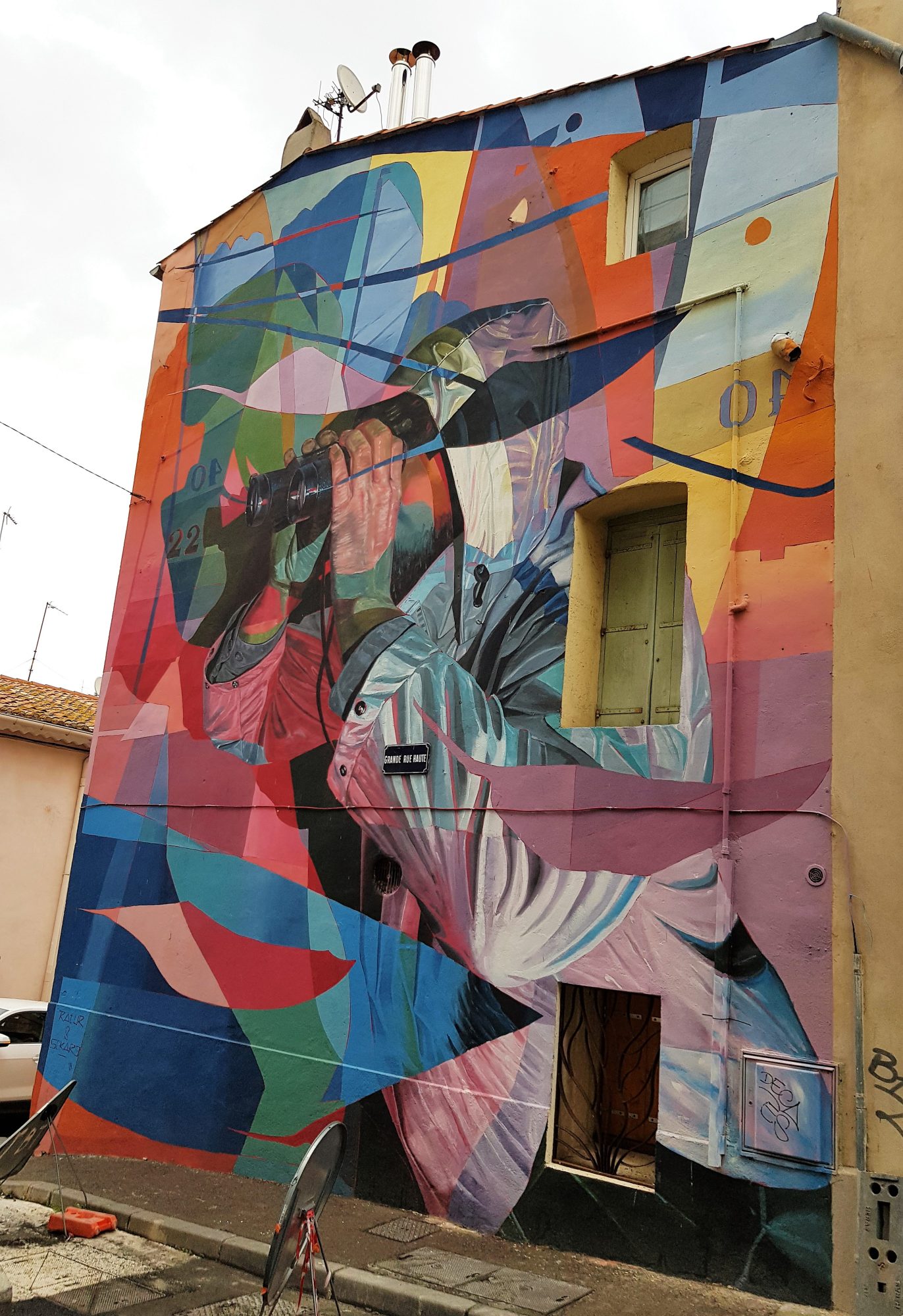 Sckaro - Explosive portrait by Ratur in Sète — Street art by Ratur, Sckaro in Sète
