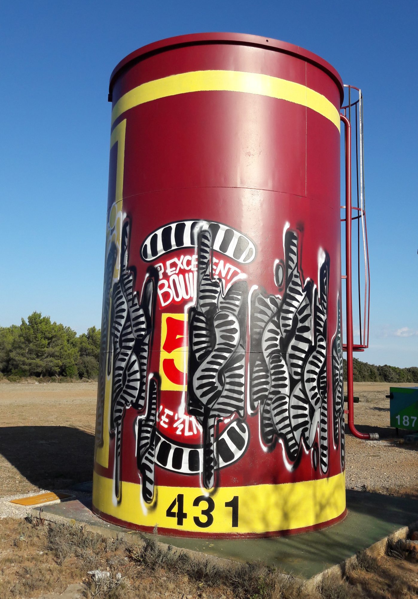 Momies on Red Silo — Street art by Momies in Gigean