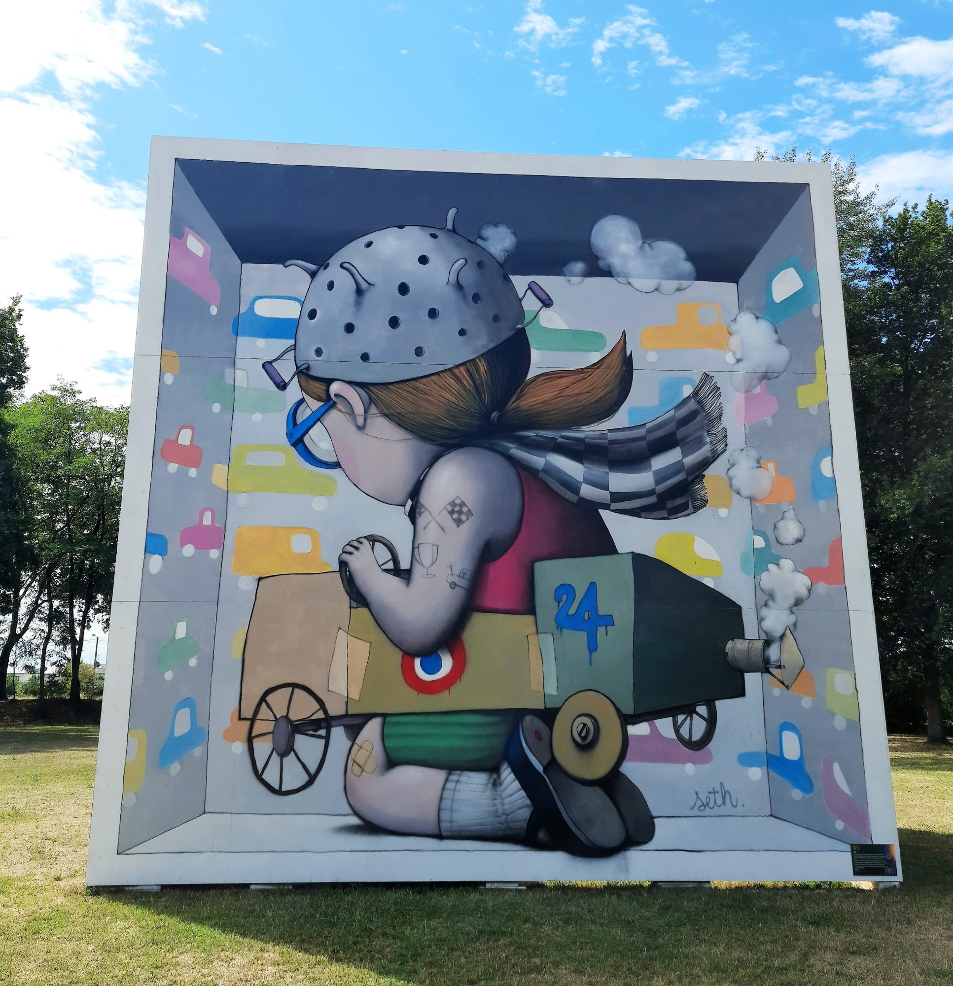 L'enfant et la caisse à savon n° 24 — Street art de Seth à Le Mans