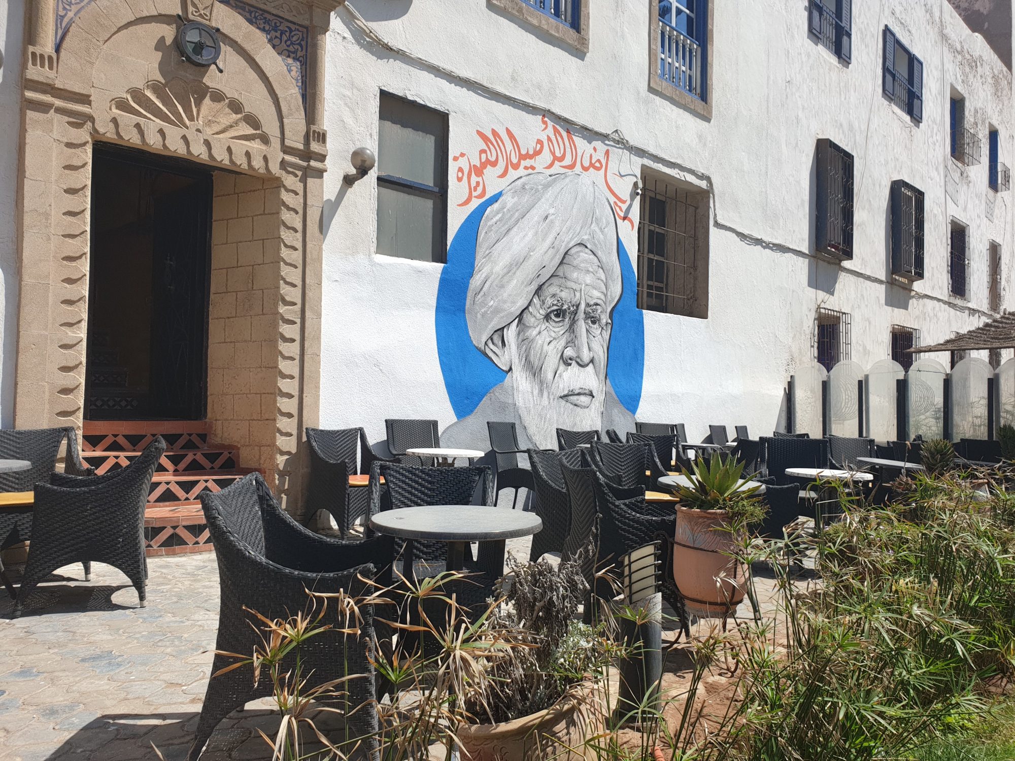 Portrait of a man in a turban — Street art in Essaouira