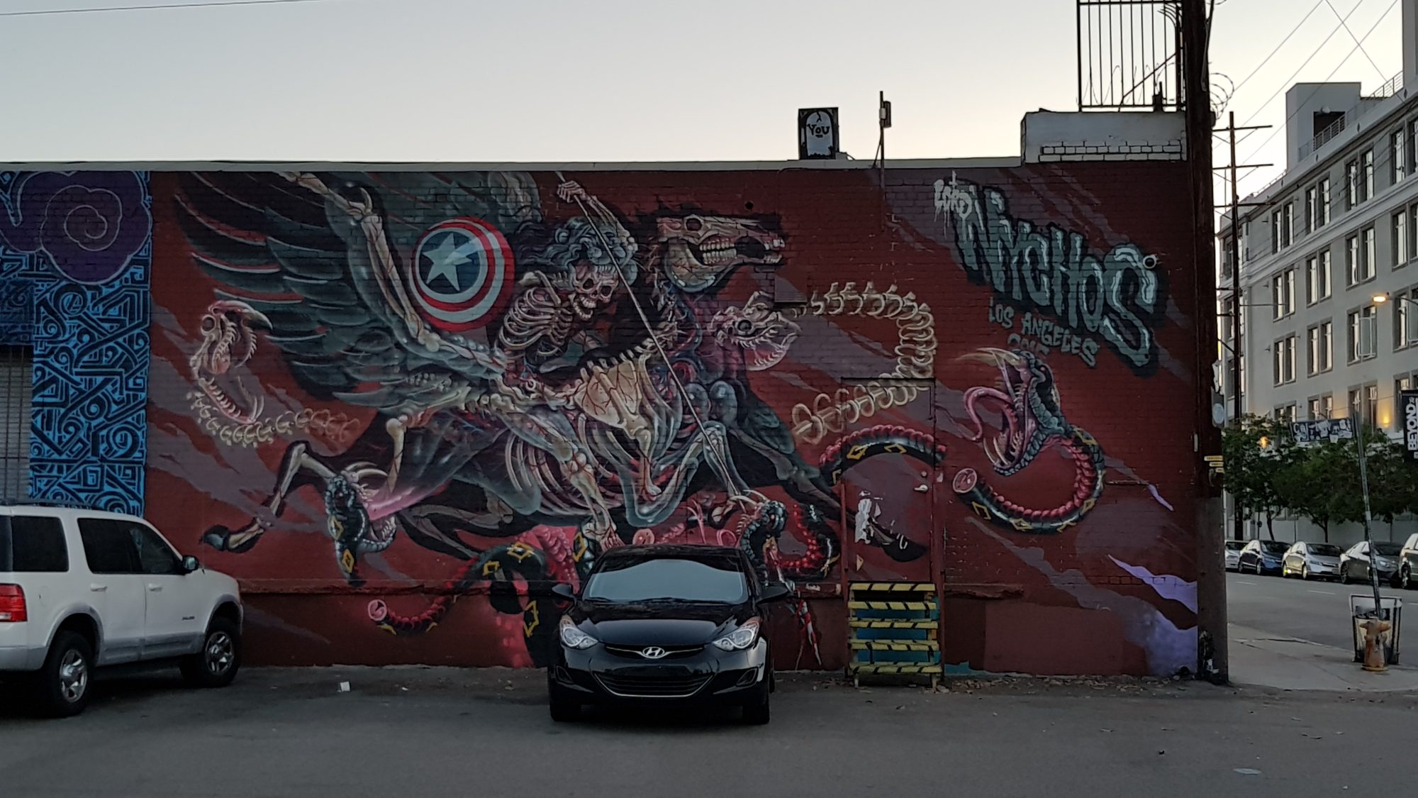 Anatomical Pegasus by Nychos in LA — Street art by Nychos in Los Angeles