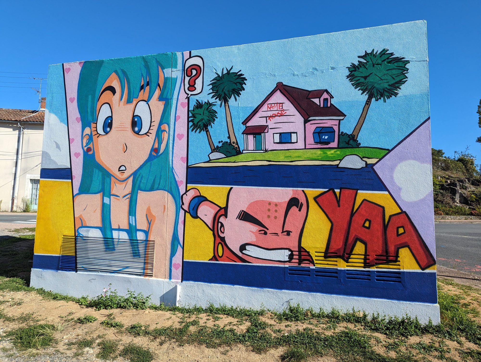 Goku Dragon Ball à Nontron — Street art de Marcel Champion à Nontron