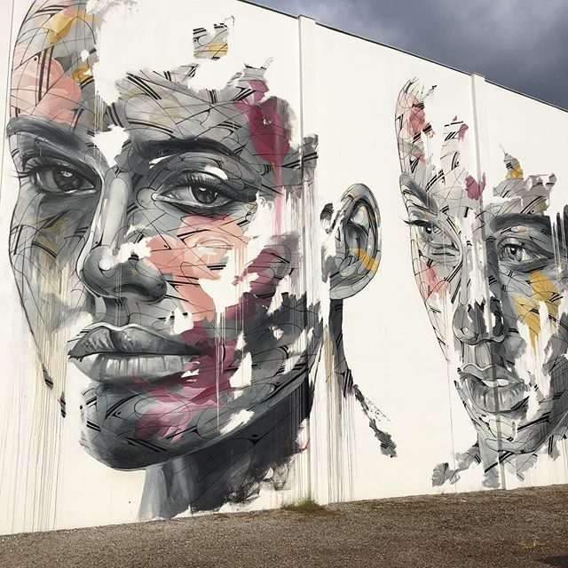 Hopare Fragmented Faces — Street art by Hopare in Decazeville