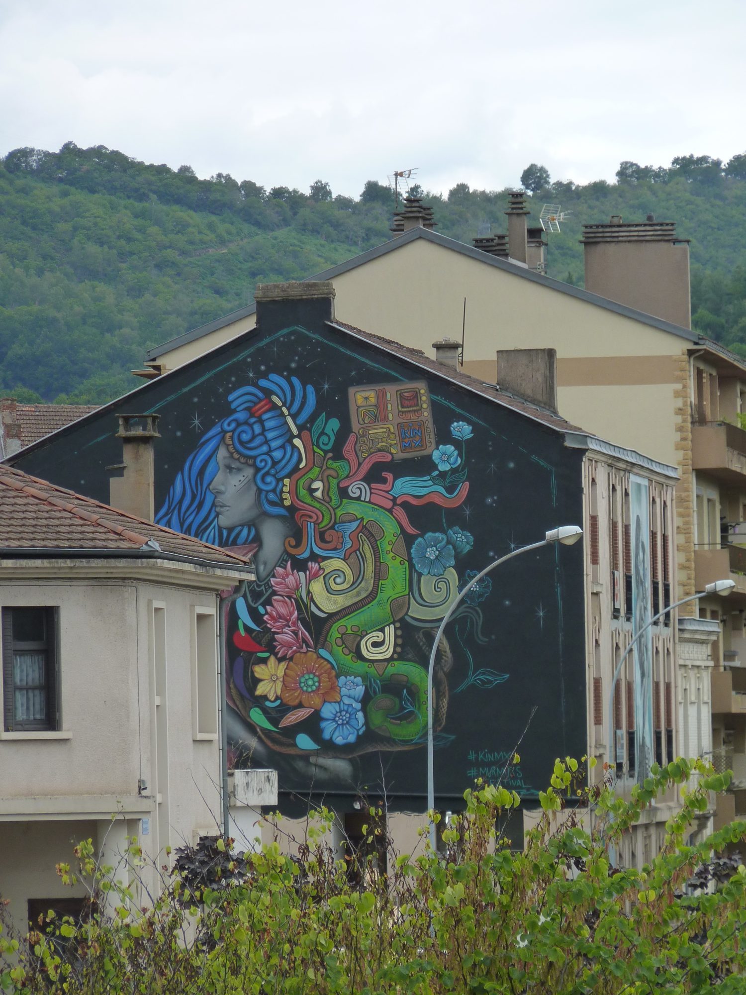 Estrella and the Green Serpent — Street art by KinMx in Decazeville
