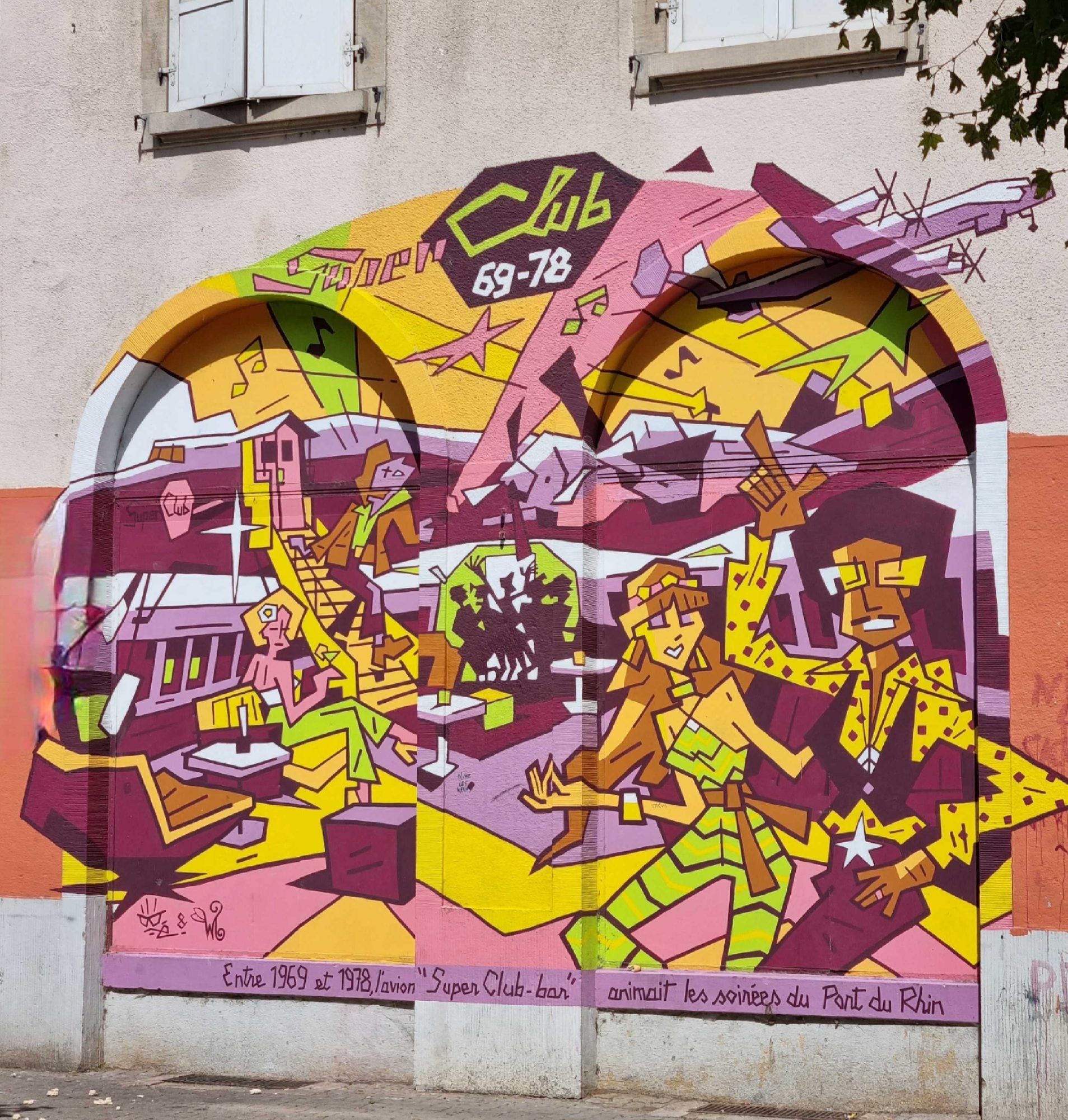 Commemorative Mural of the Suesy Club — Street art in Strasbourg