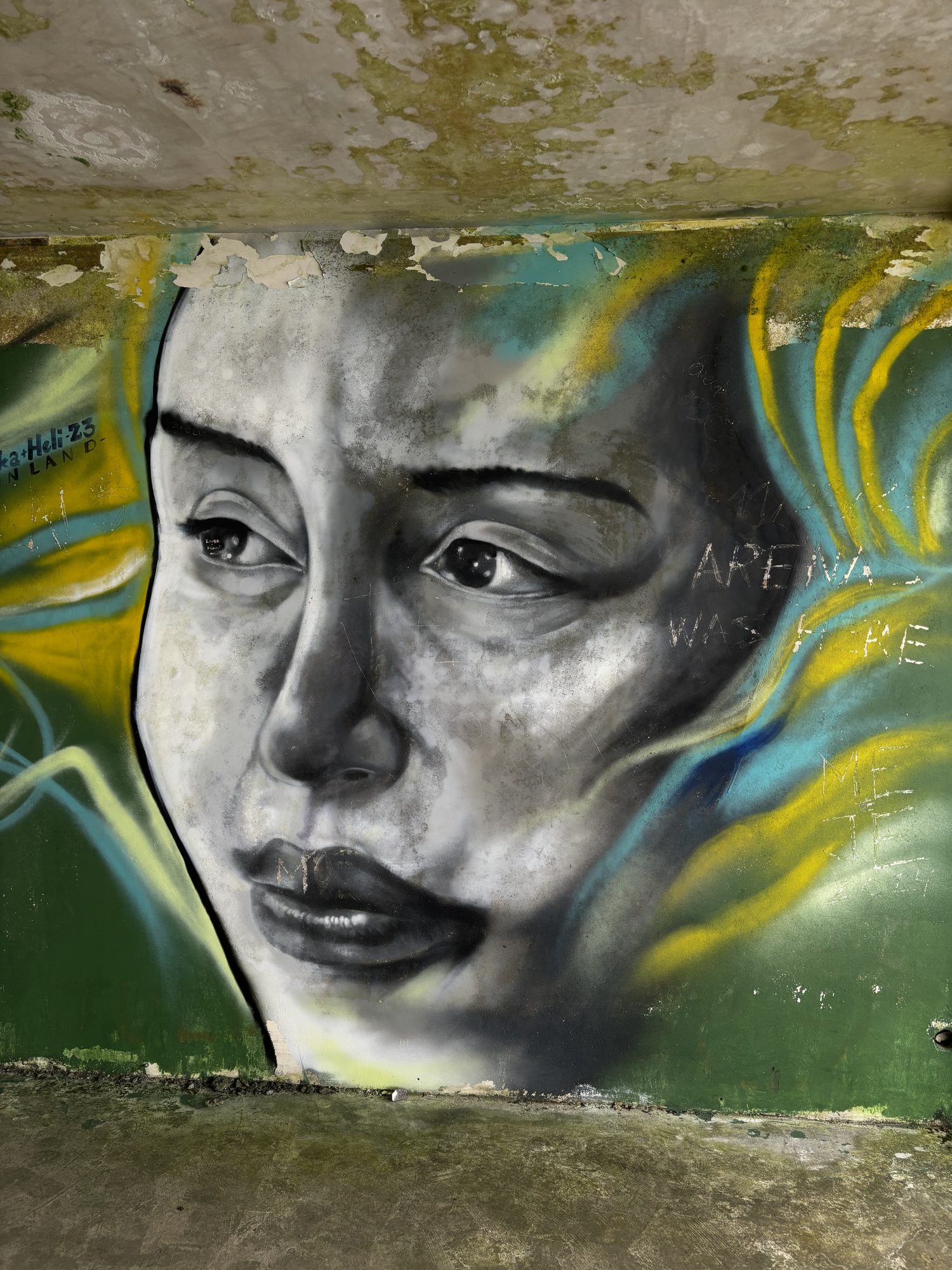 Portrait lyrique aux accents bleus — Street art à Feteiras