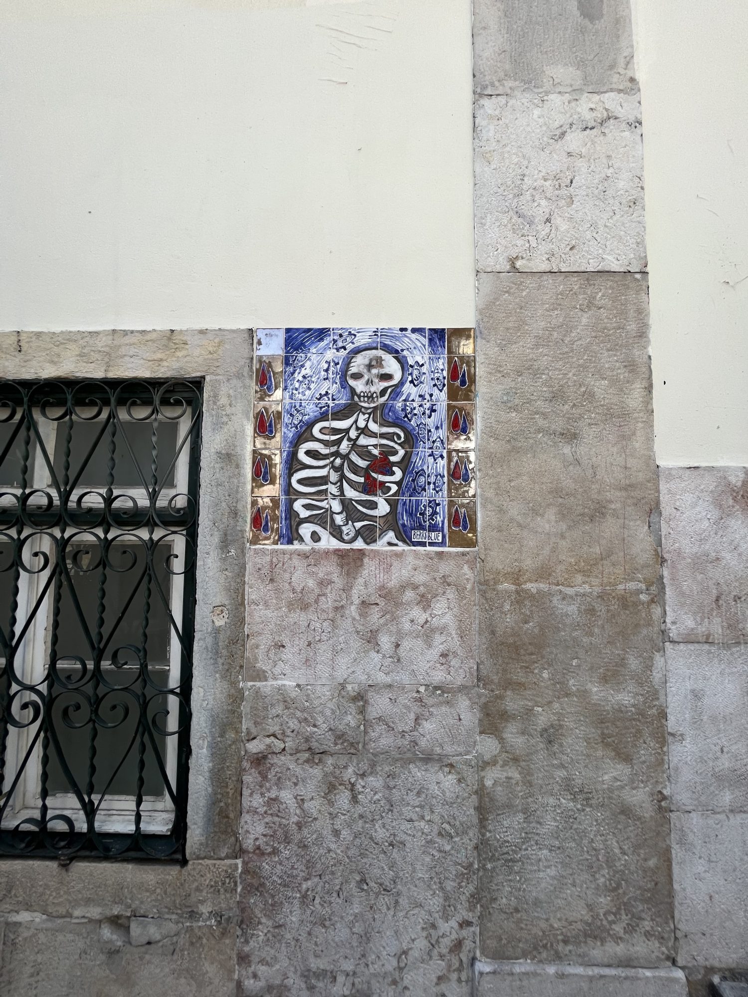 Blue Ornamental Mosaic — Street art by Berri blue in Lisbon
