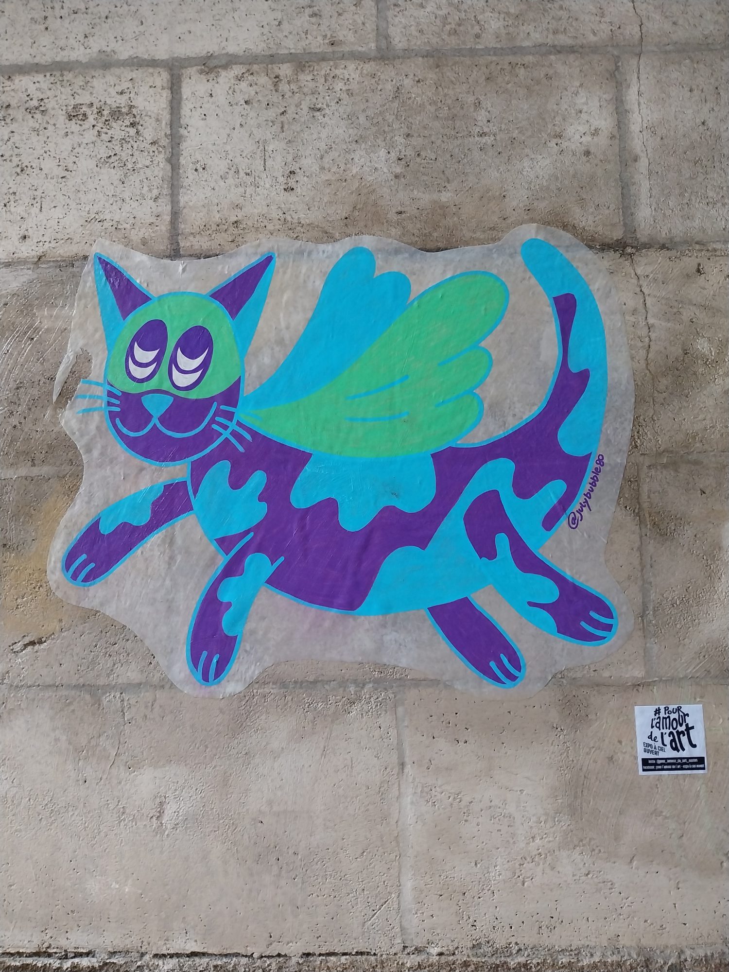 Le chat à deux têtes — Street art de JulyBubble à Nantes