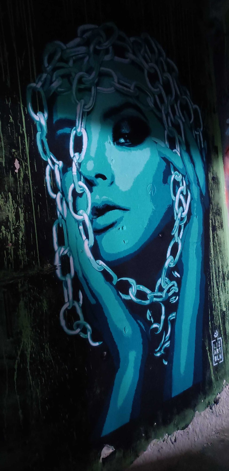 Chained - Portrait of Captivity — Street art by Liz art Berlin in Berlin