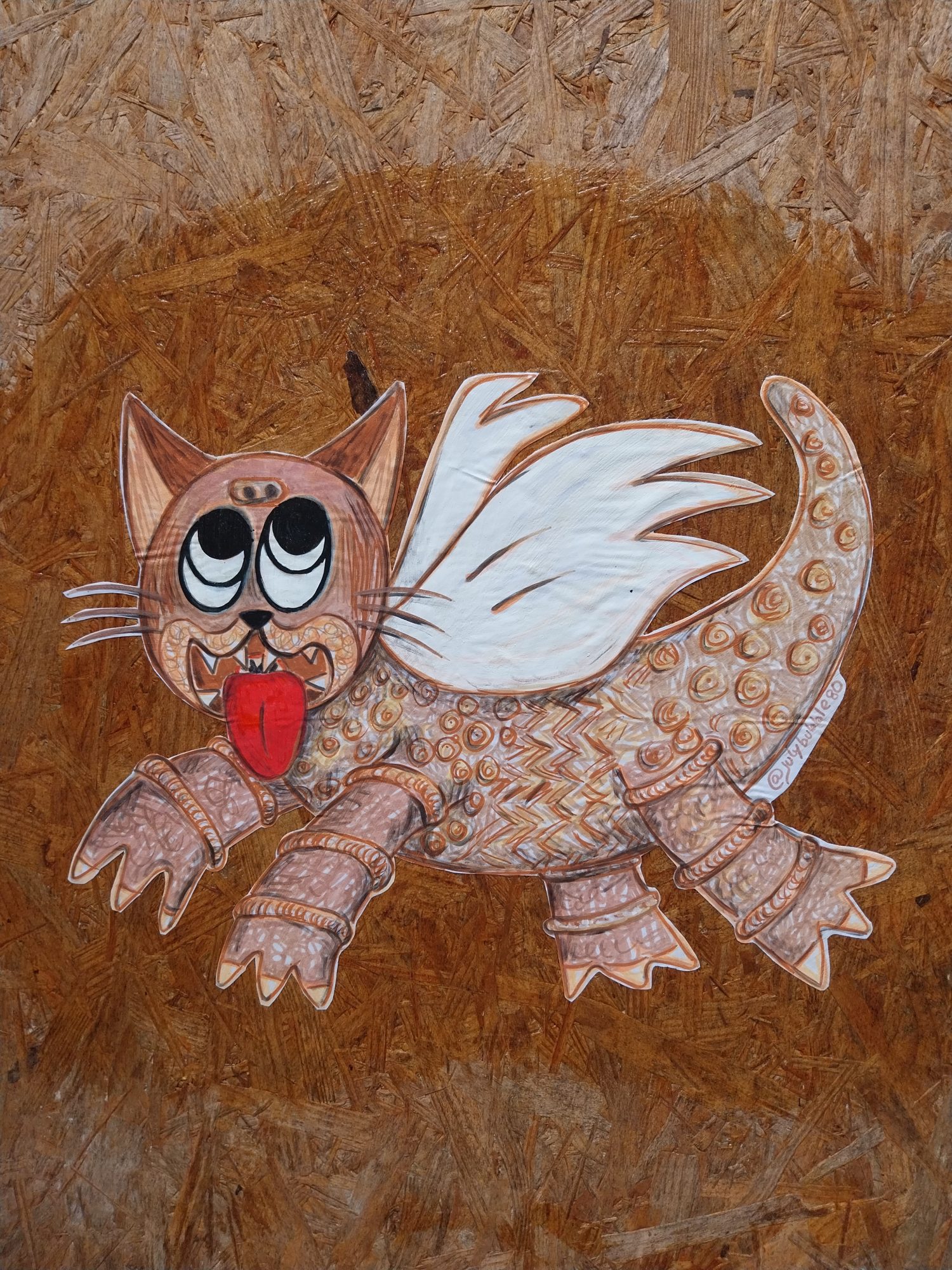 Monster Cat Inspired by Robert Tatin — Street art in Laval