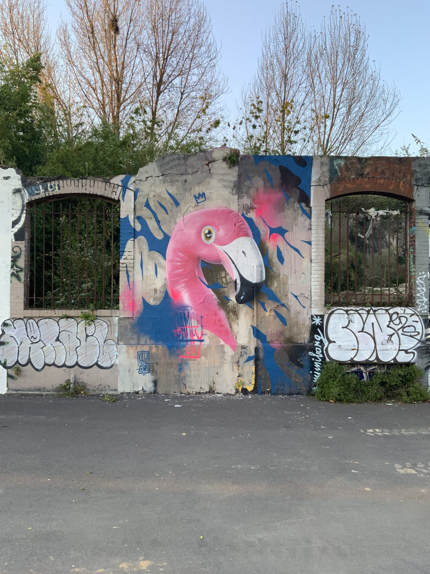 Pink Flamingo by Ratz One — Street art by Ratz One in Nantes