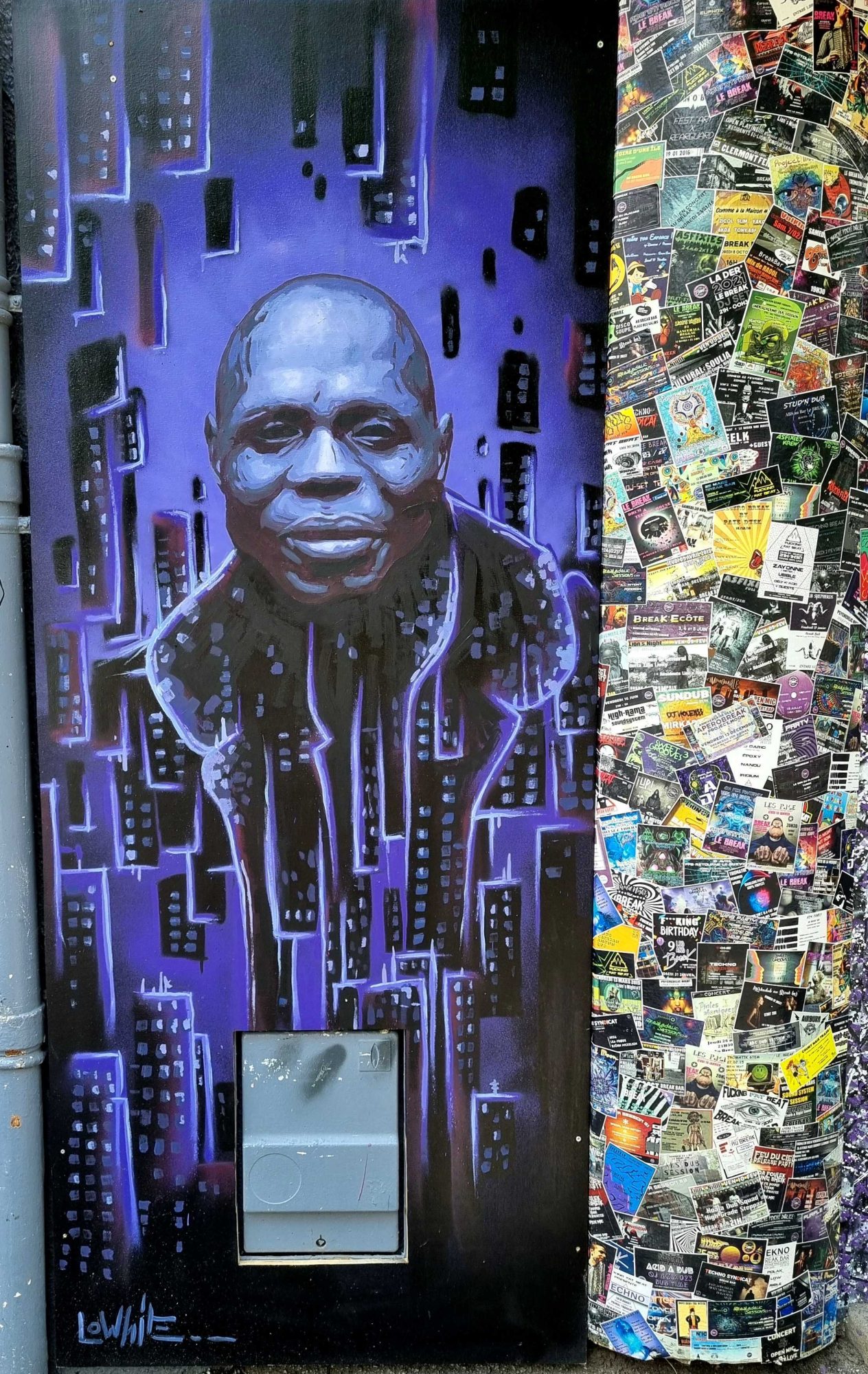 Technological Man — Street art by Lowhite in Clermont-Ferrand