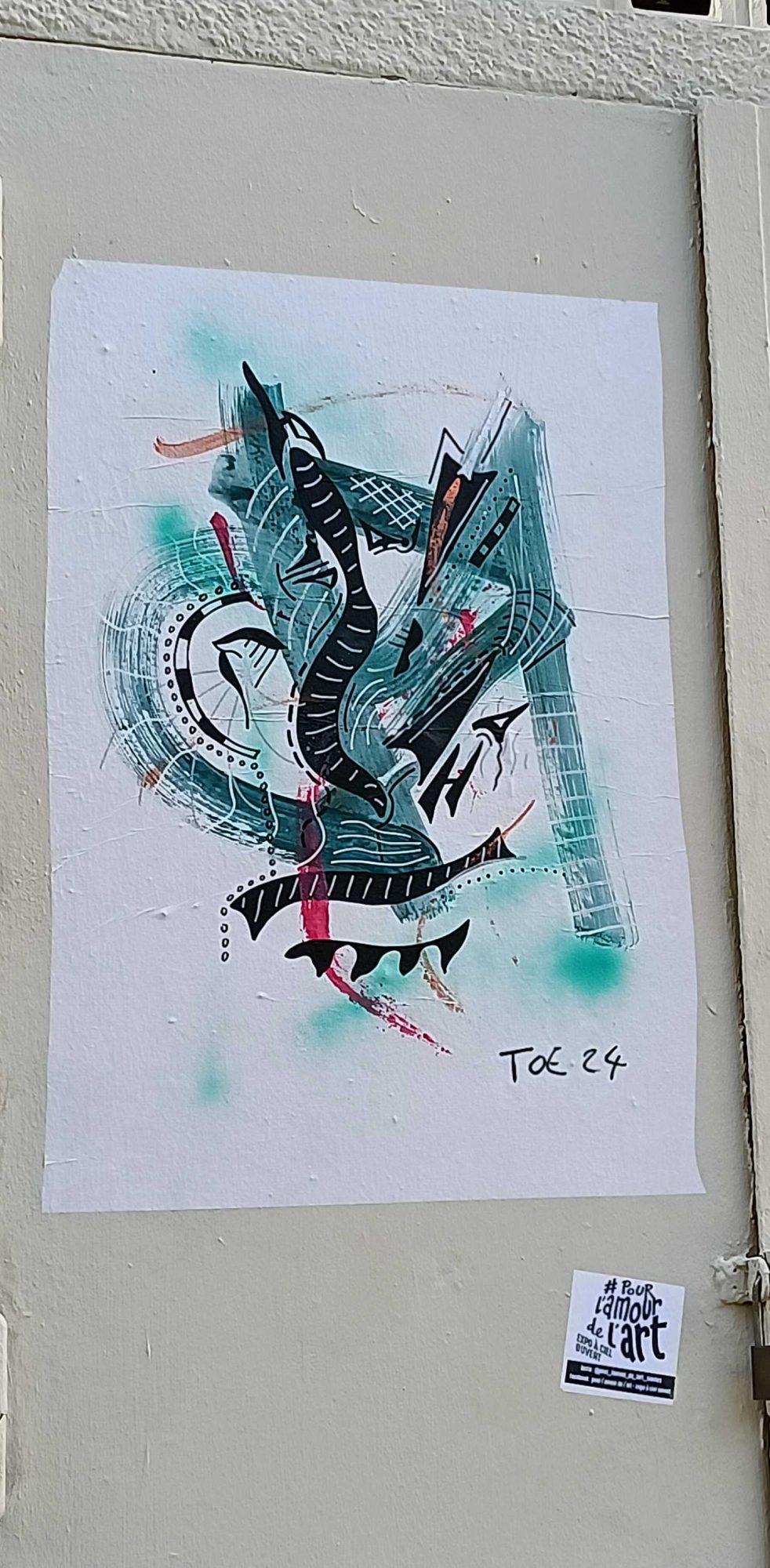 Wild style teal signé TOE 24 — Street art à Nantes