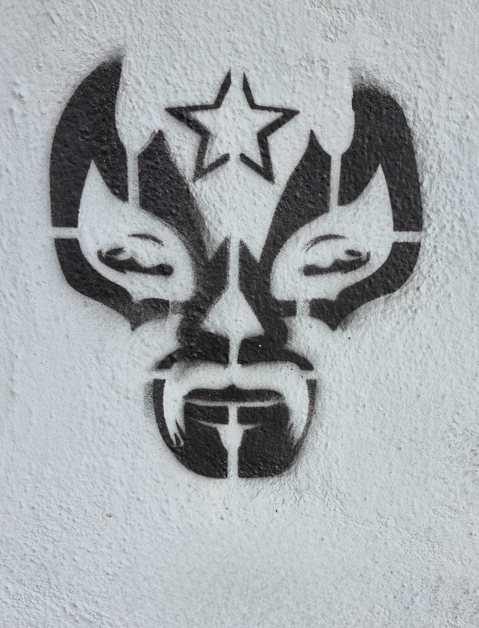 Wrestler Mask Stencil — Street art in Clermont-Ferrand
