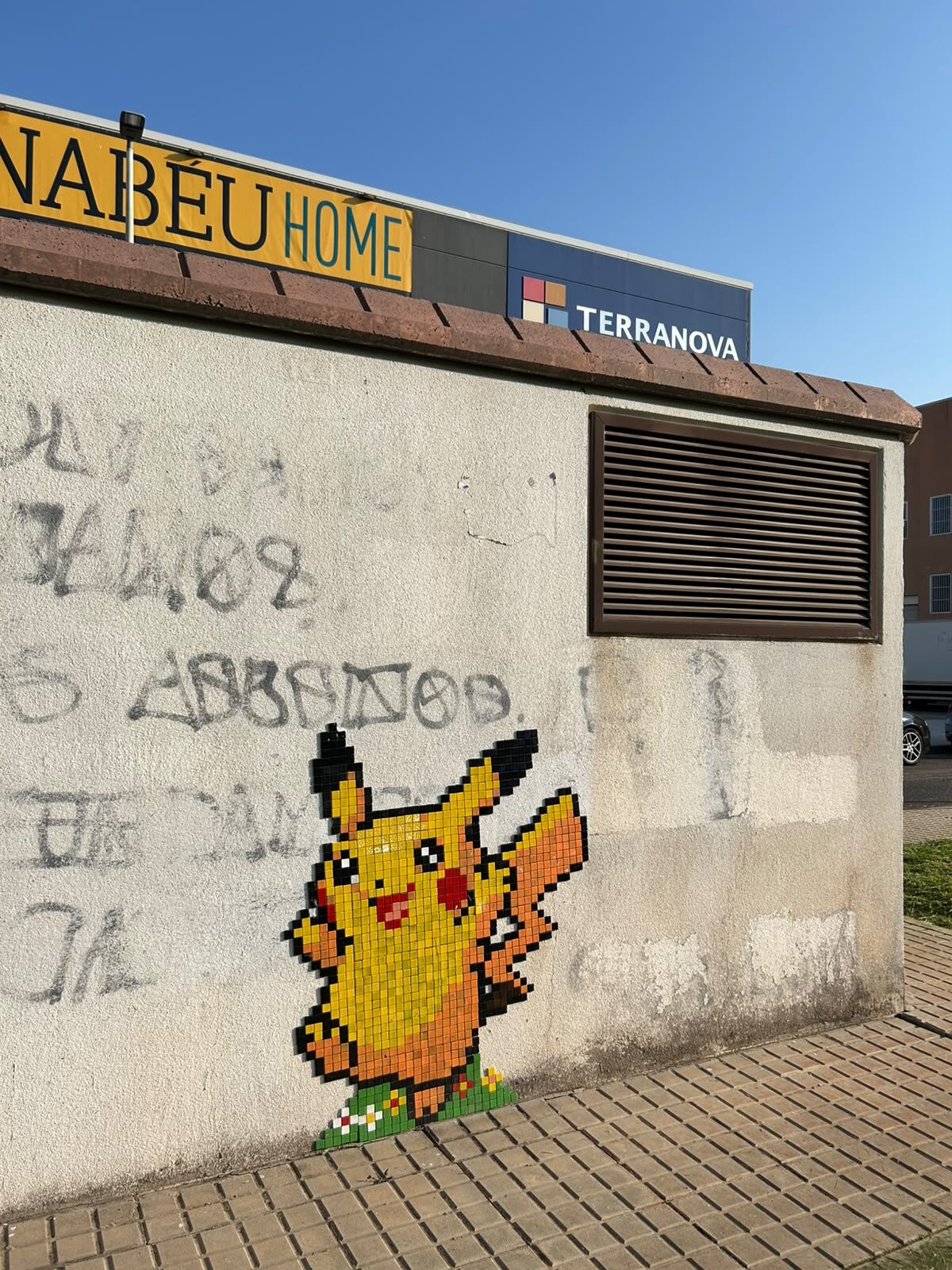 Pikachu Mosaic — Street art by Astro Boy in Beniarbeig