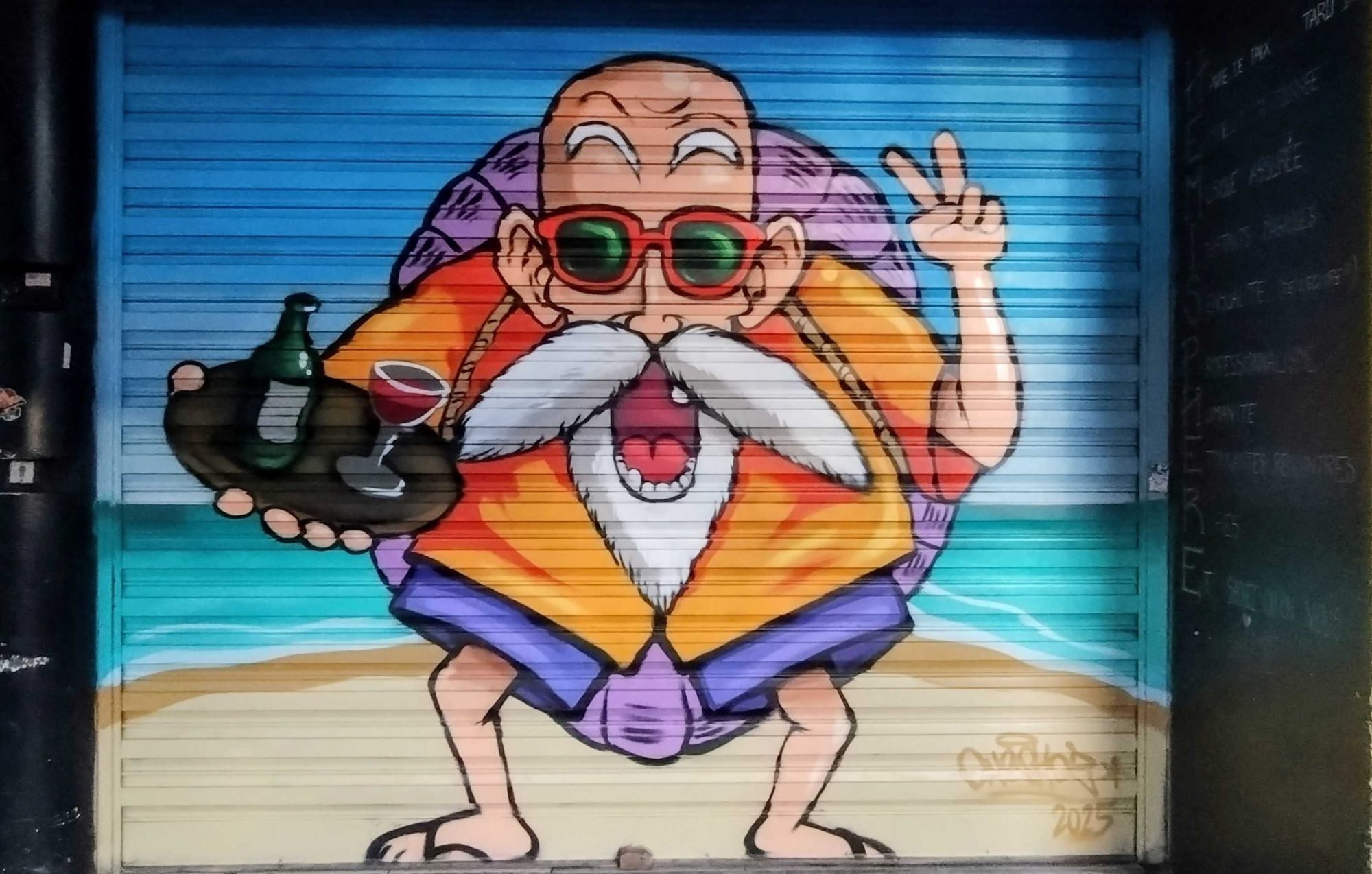 Funny Character with Grenade — Street art in Saint-Paul