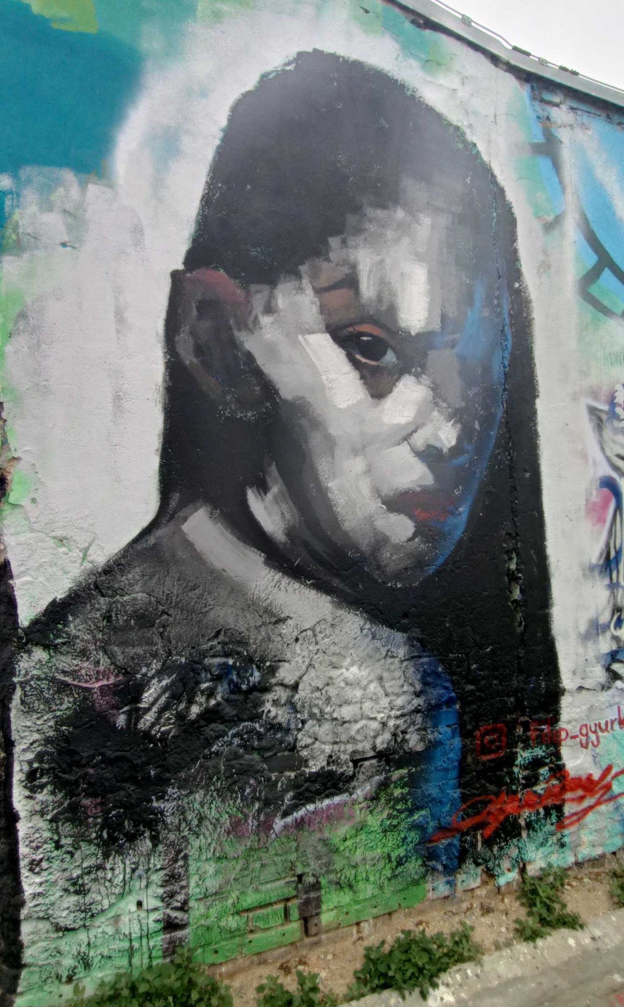 Fragmented Veiled Portrait — Street art in Prague