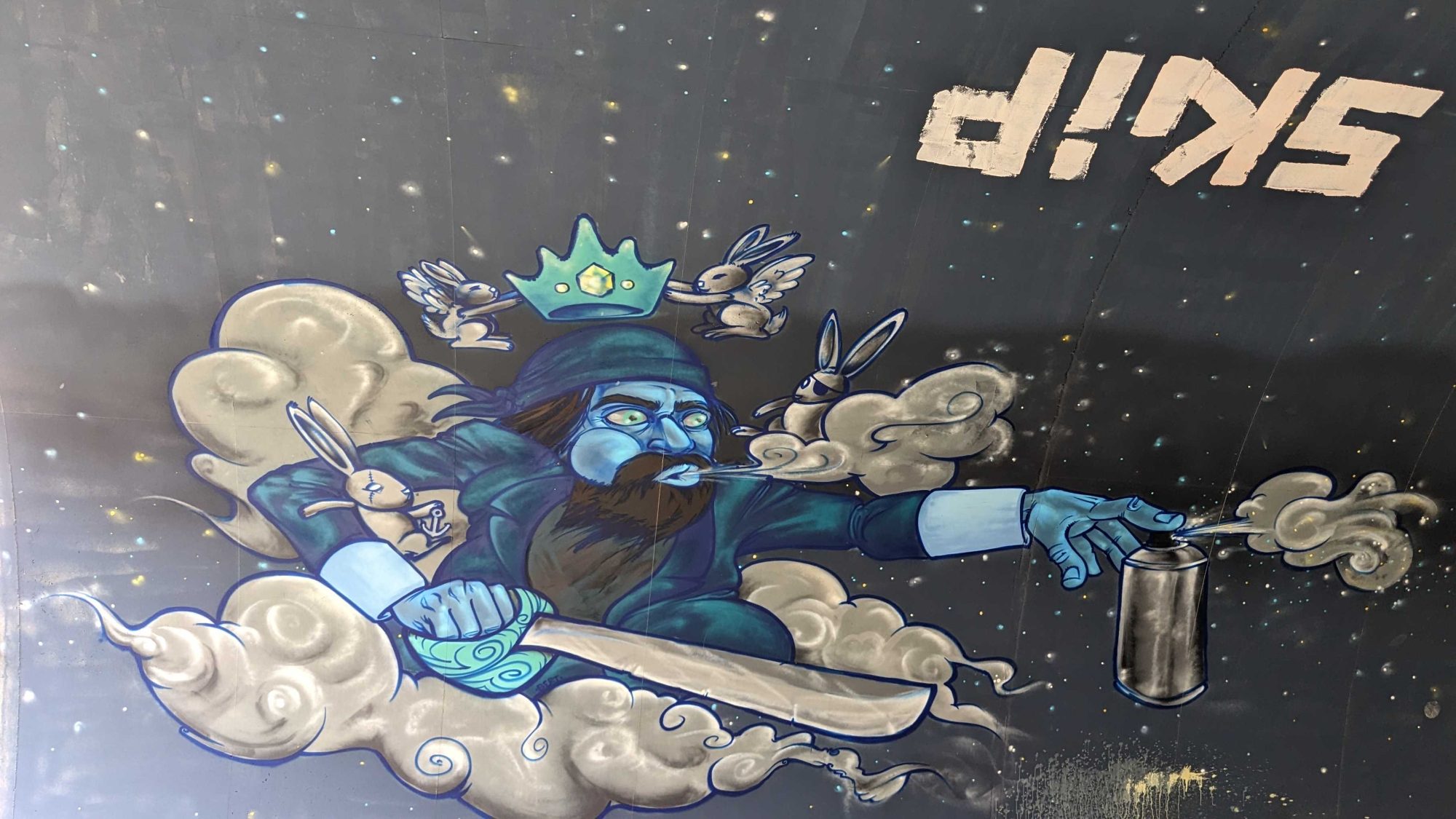 Personnage Cosmique Nuages — Street art à Soyons