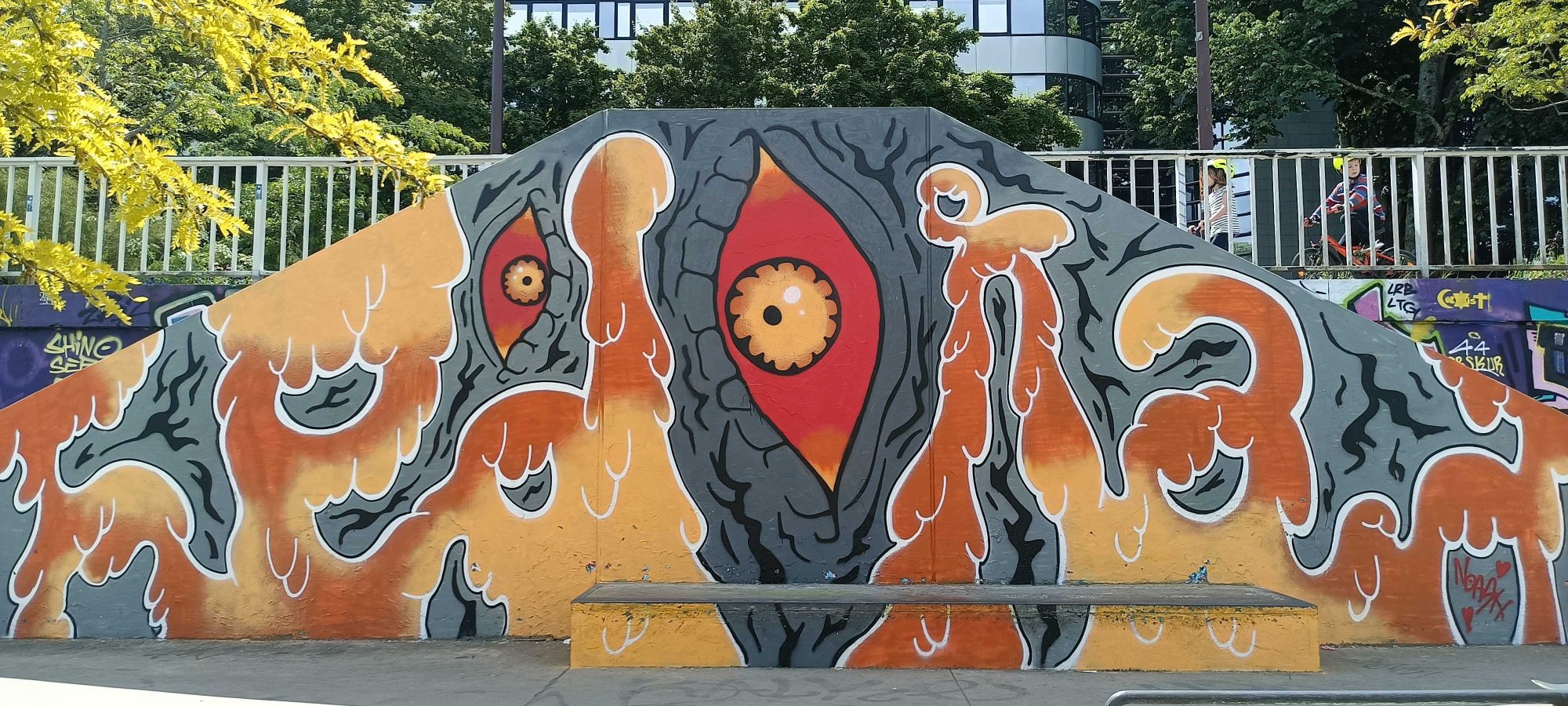 The Big Eye at the Skatepark — Street art in Nantes