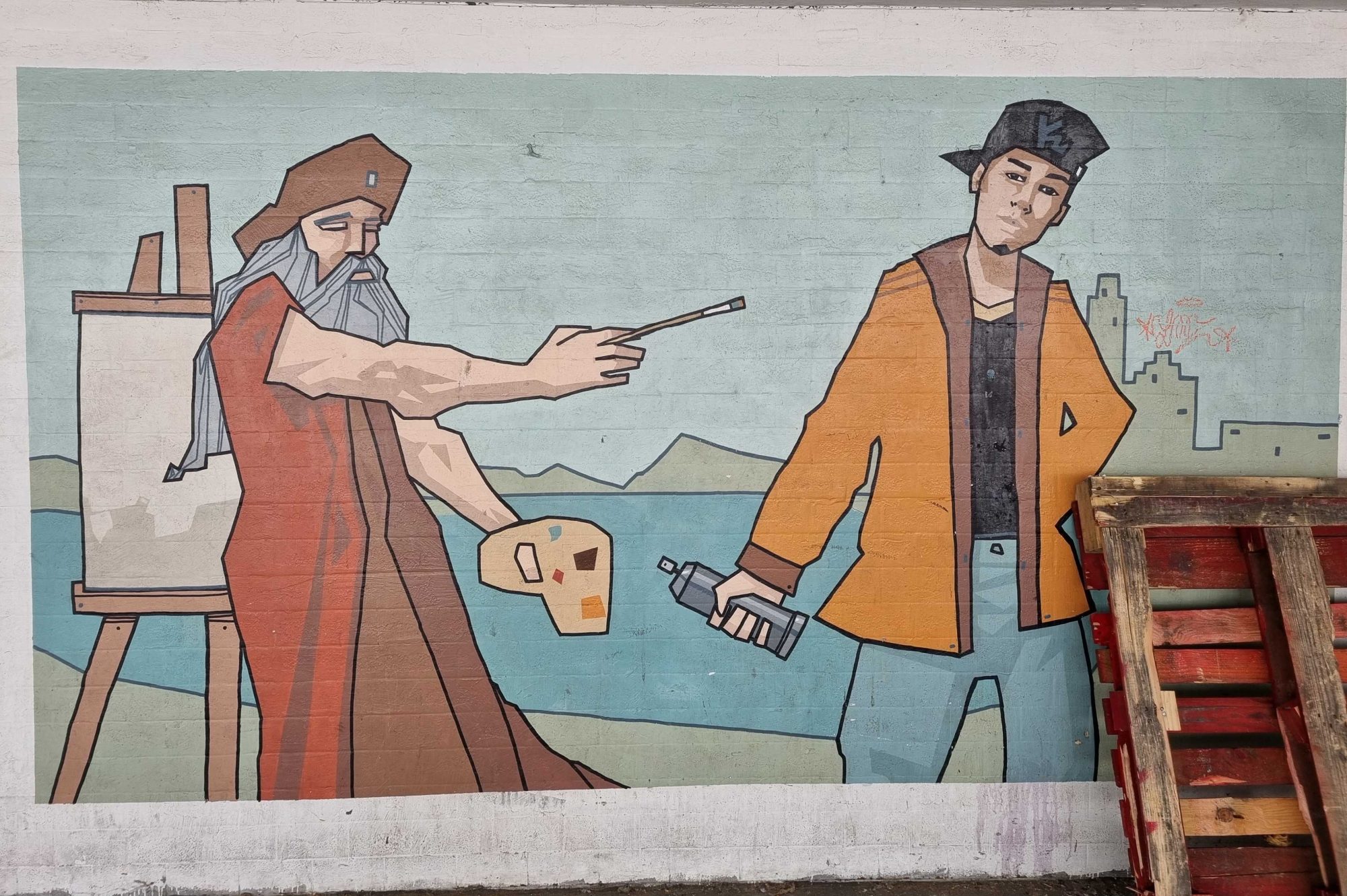 Dialogue Between Classical Painter and Street Artist — Street art in Strasbourg