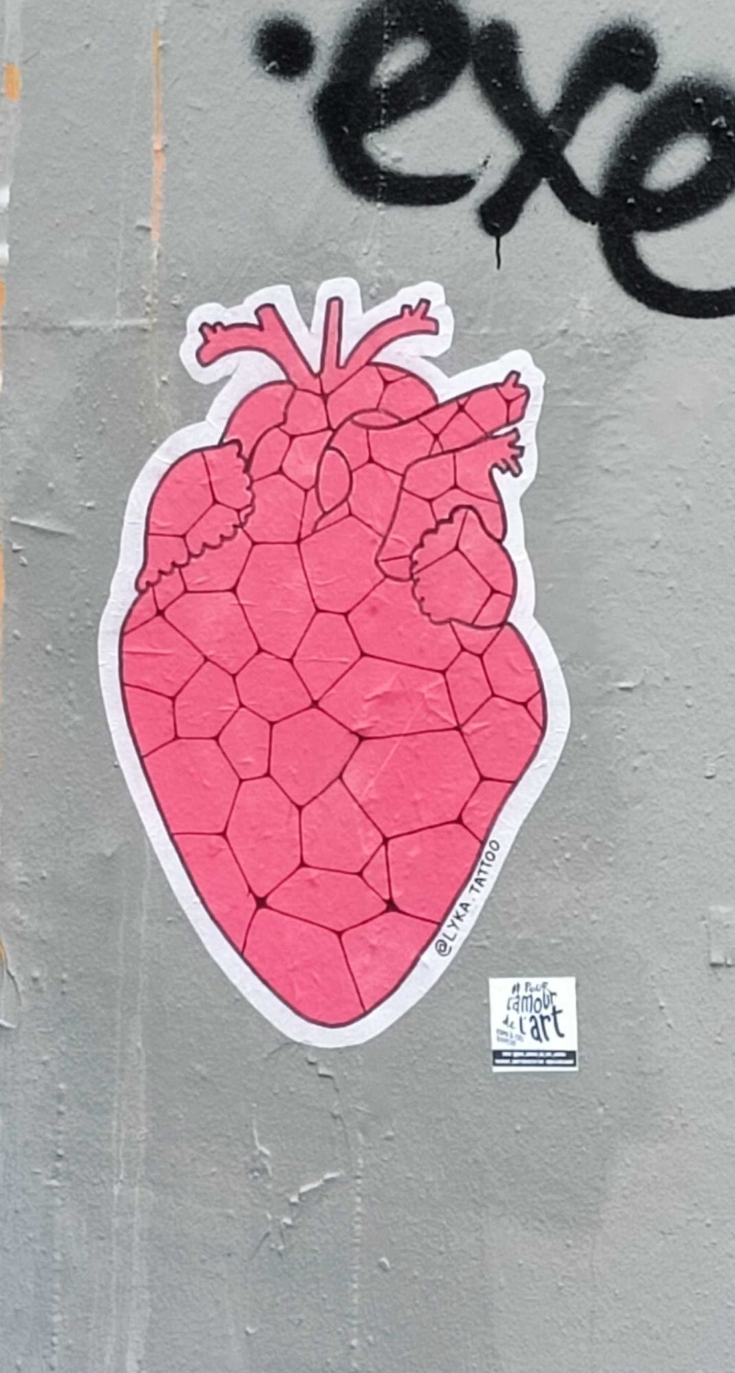 Le cœur anatomique rose — Street art à Nantes