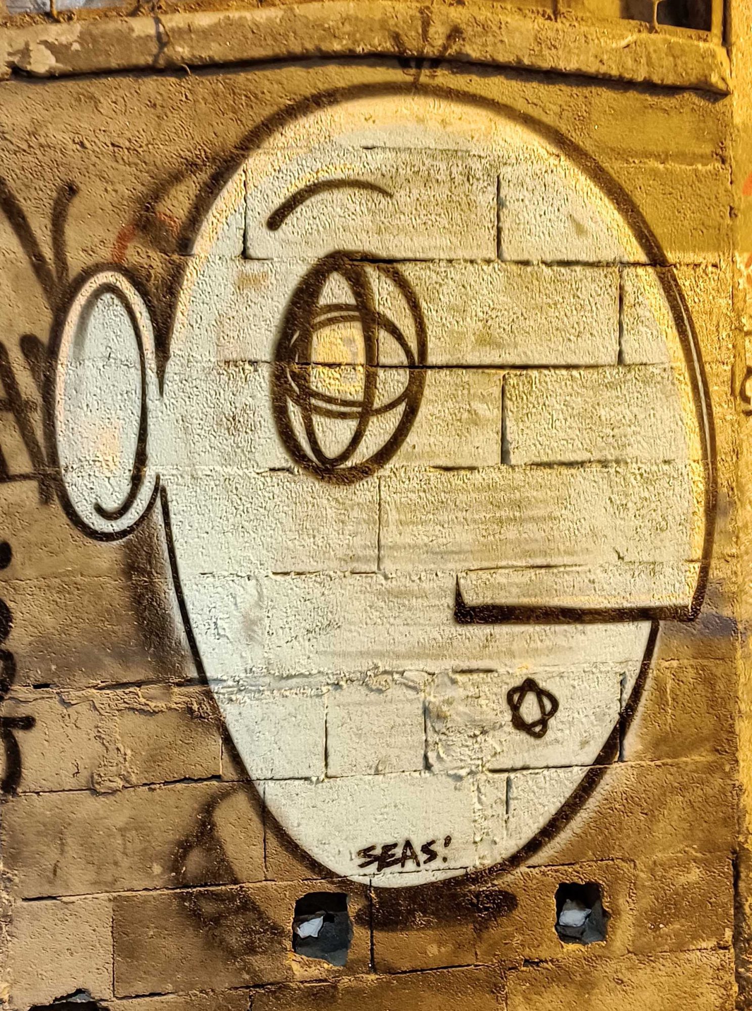 Le grand visage ovoïde signé Seas — Street art à Porto