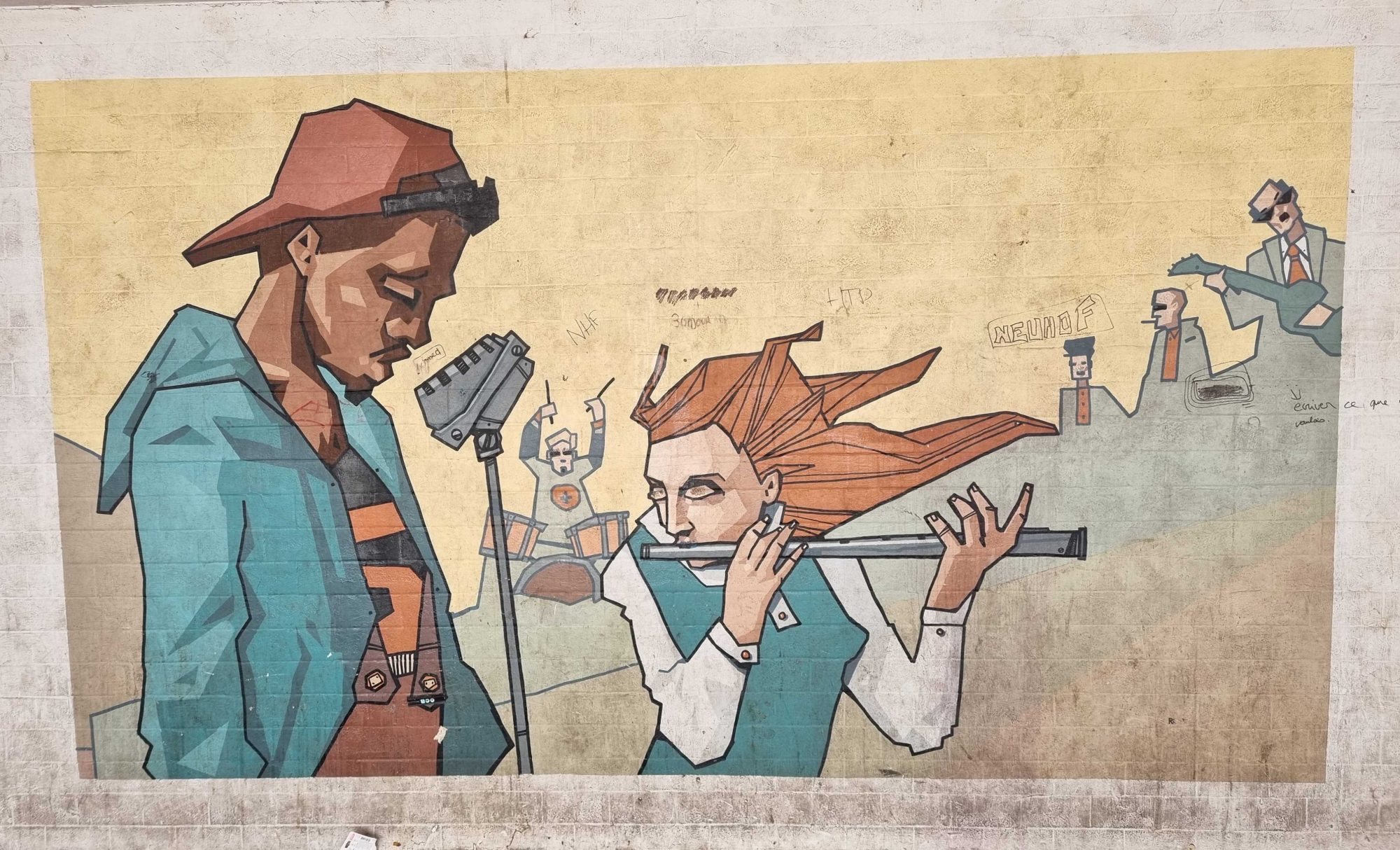 Musiciens en composition dorée — Street art à Strasbourg