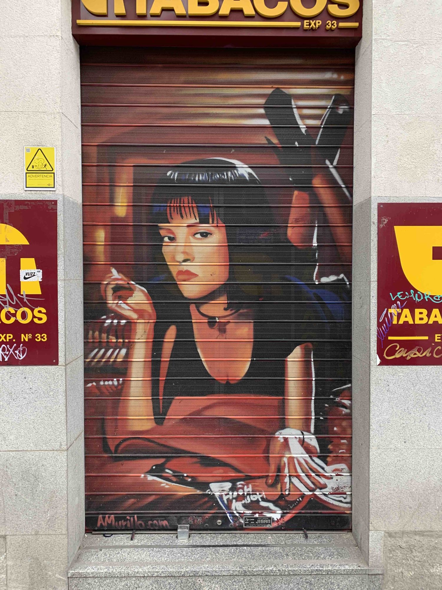 Mia Wallace Portrait in Madrid — Street art in Madrid