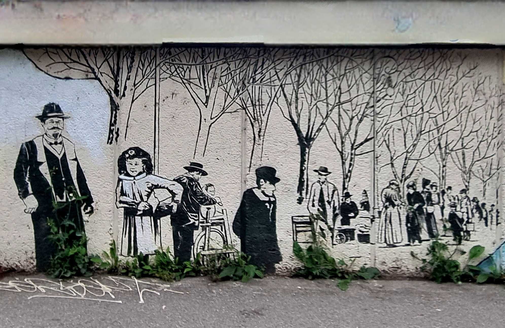 Promenade Belle Époque au pochoir — Street art à Grenoble