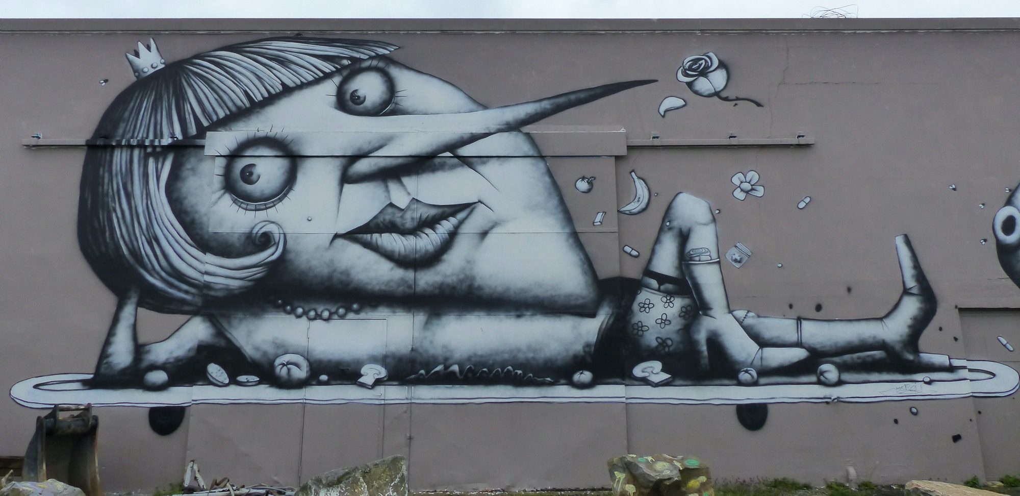 Princesse au long nez — Street art de Semor, Ador à Nantes