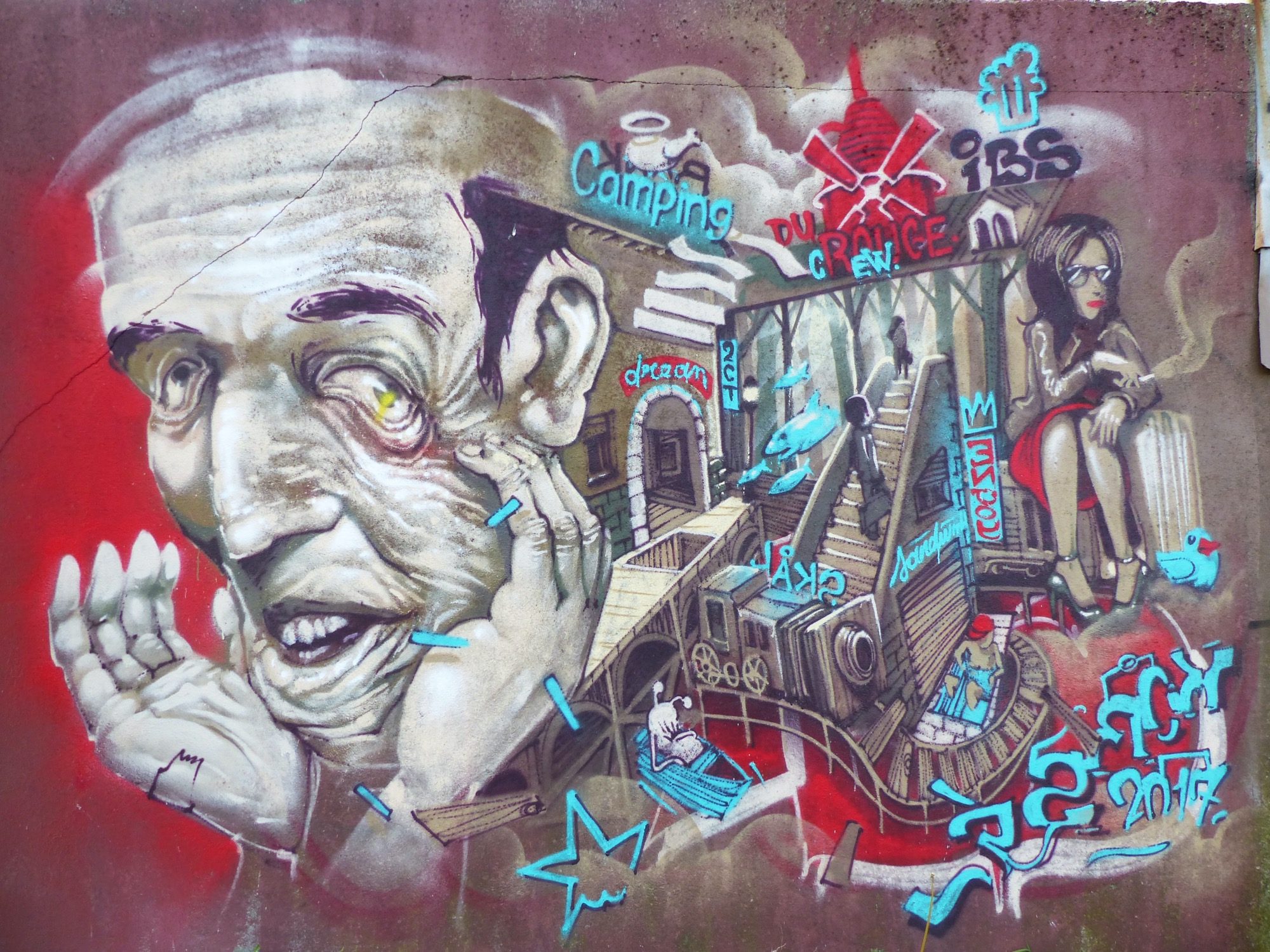 Le vieil homme rêveur — Street art à Nantes