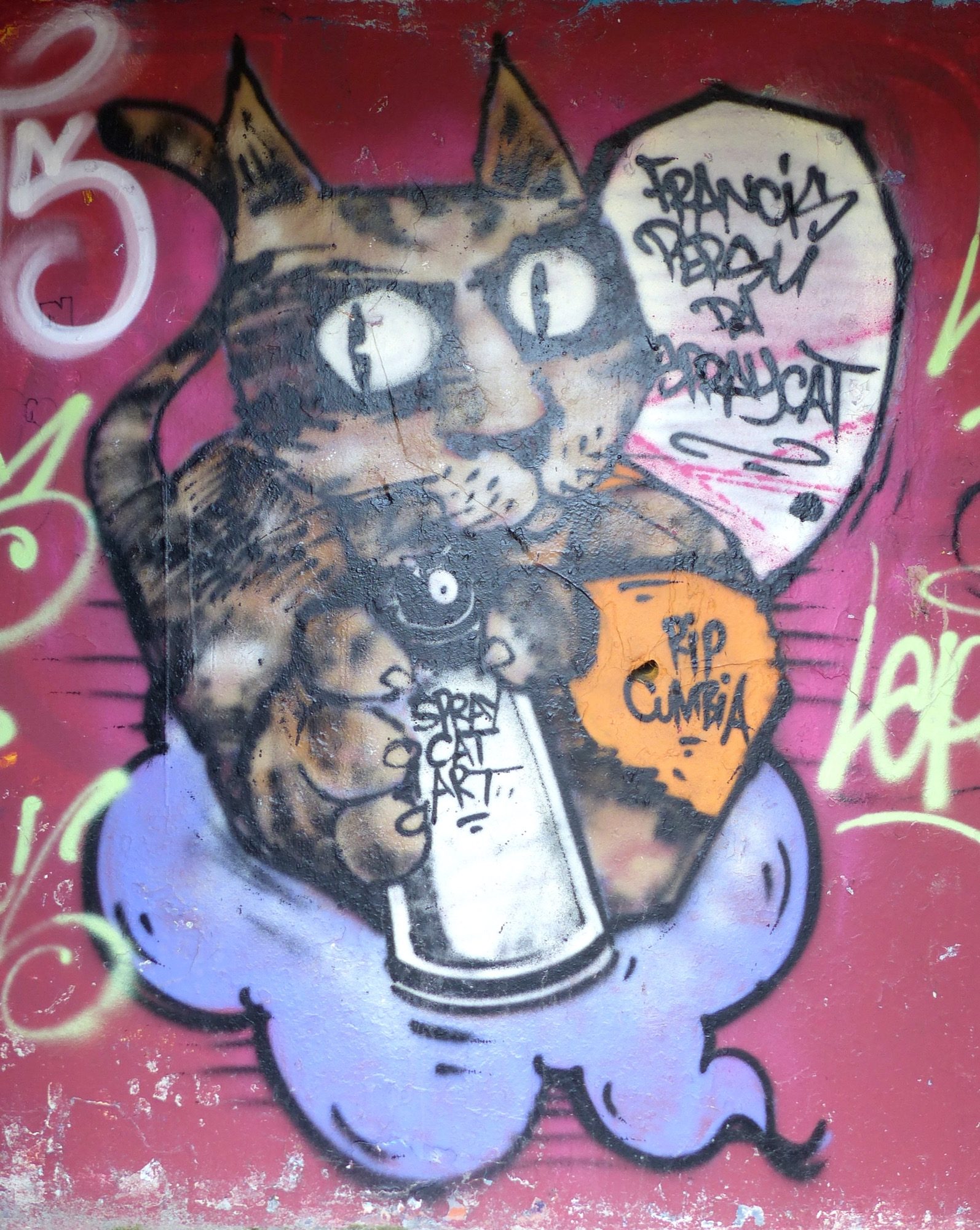 Chat graffeur — Street art à Nantes