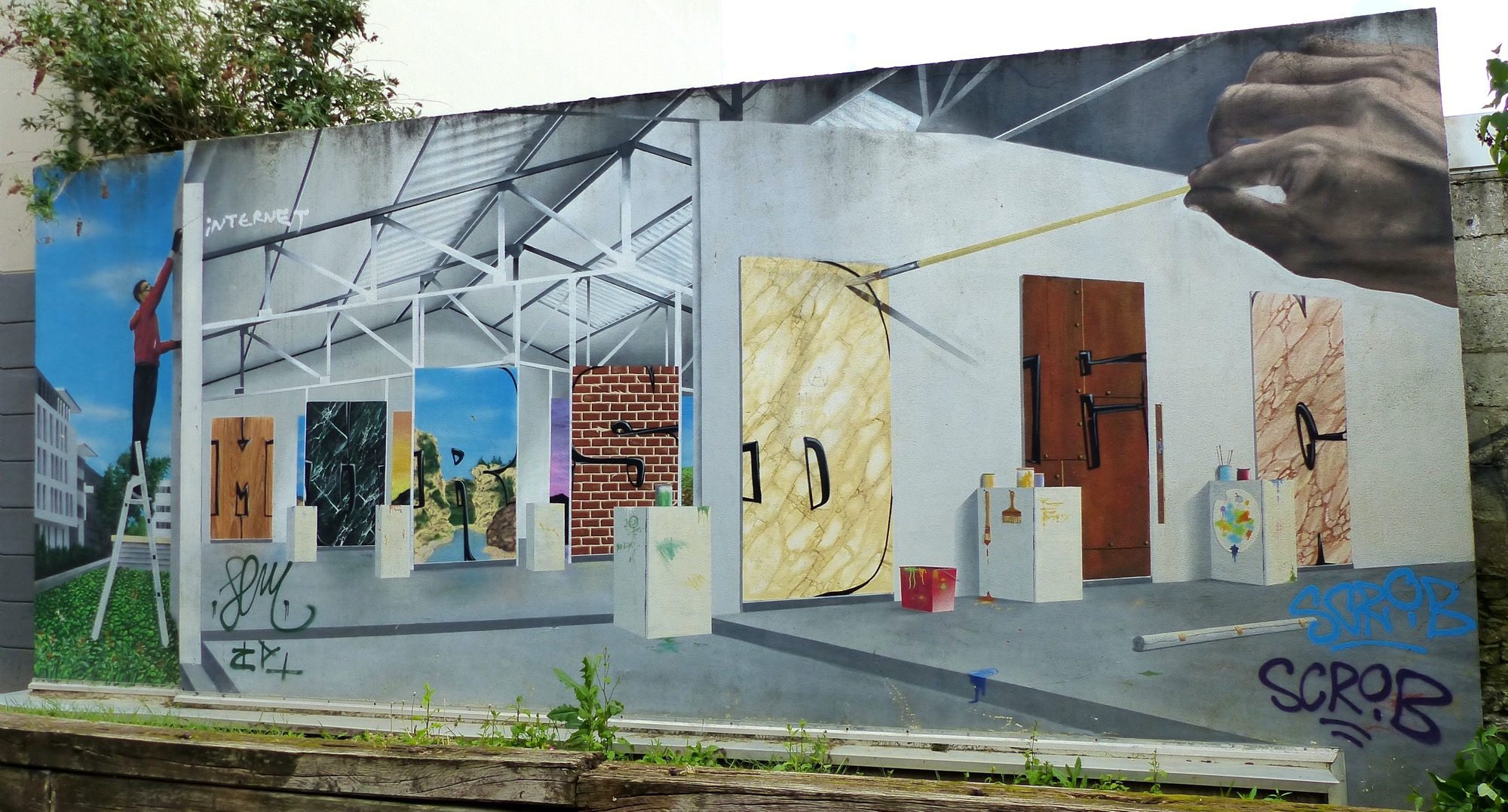 Chantier en trompe-l'œil — Street art à Nantes