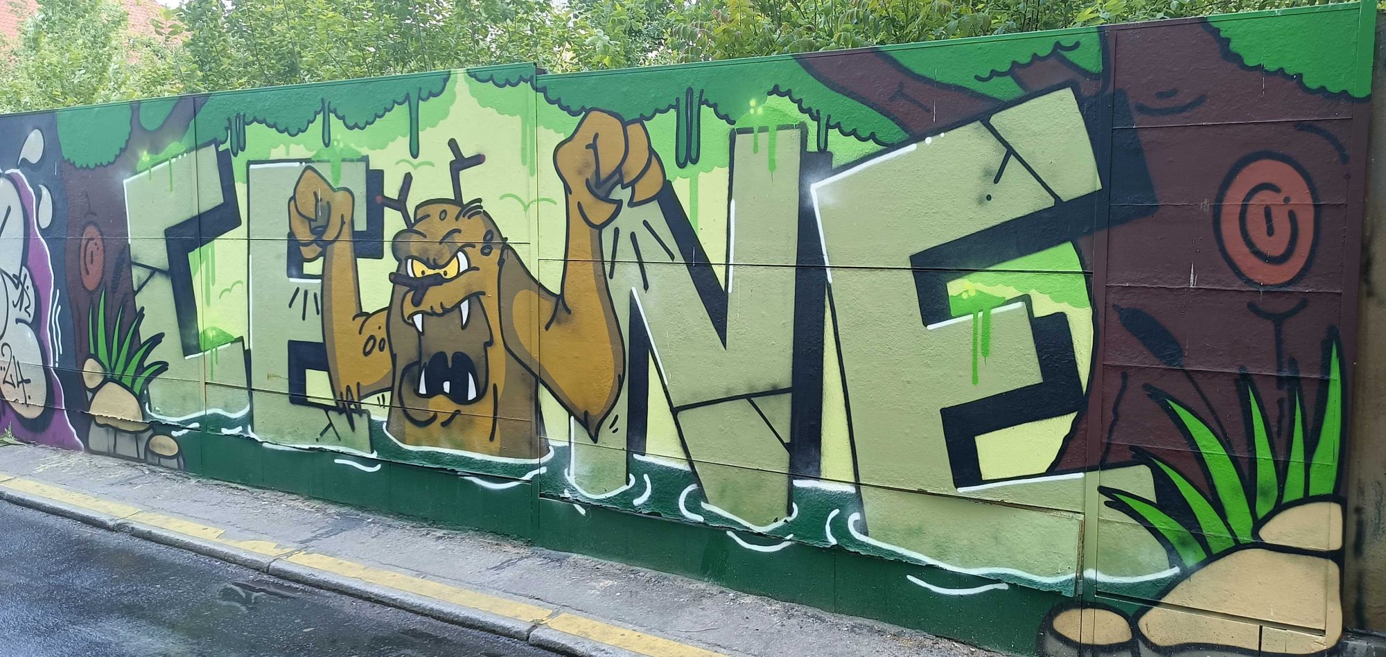 Jungle Monster Lettering — Street art in Prague