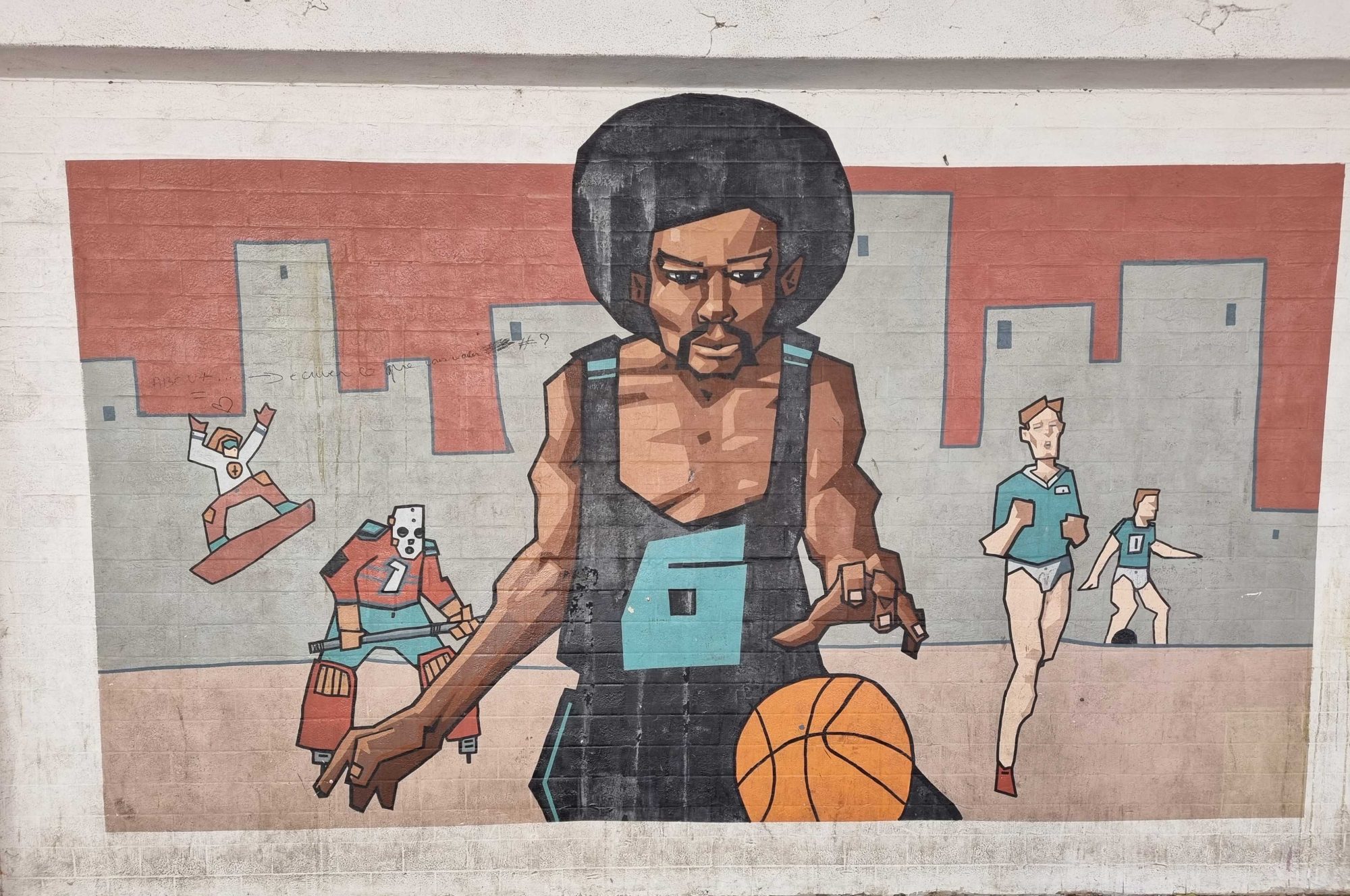 Basketteur et sport urbain — Street art à Strasbourg