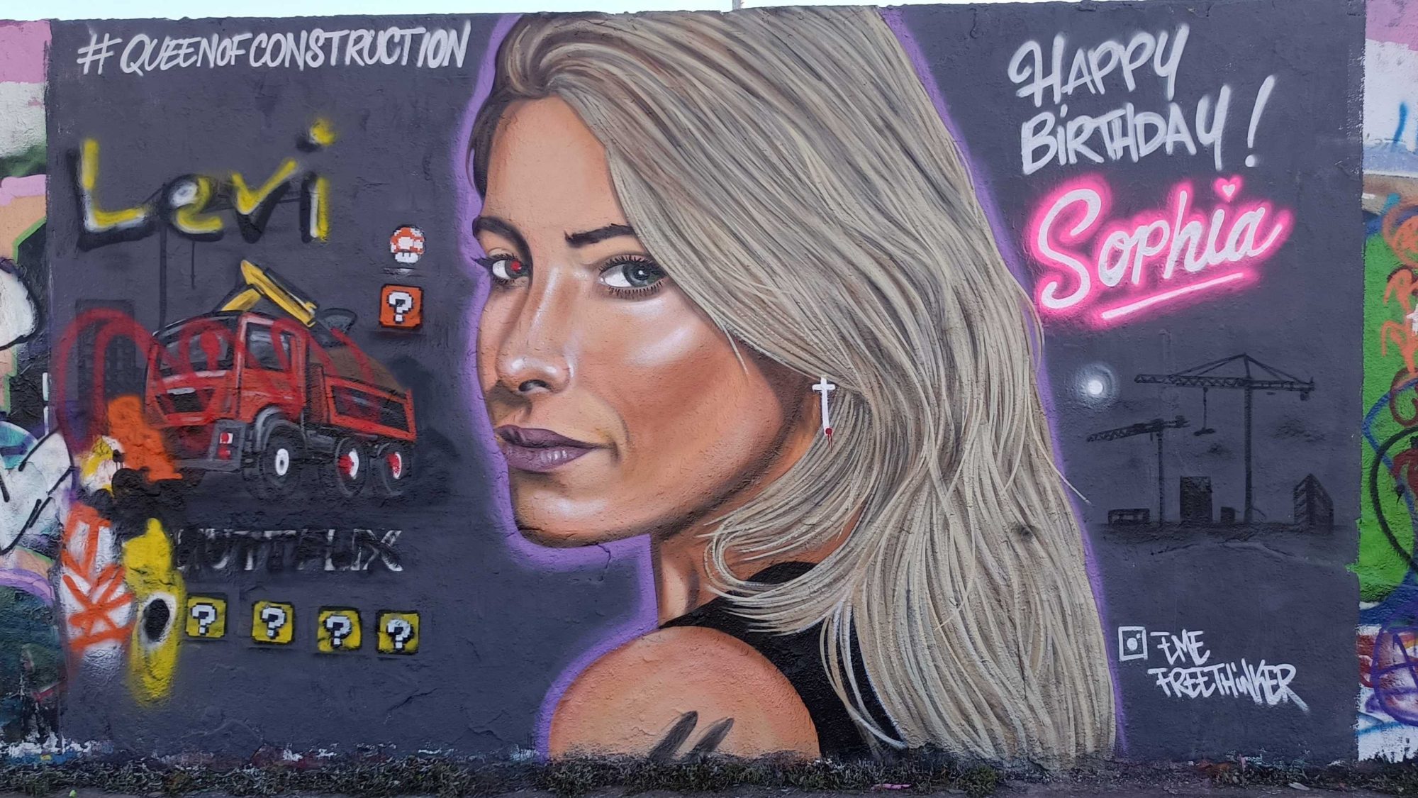 Portrait of Sophia by The Free Thinker, Berlin — Street art by Eme Freethinker in Berlin