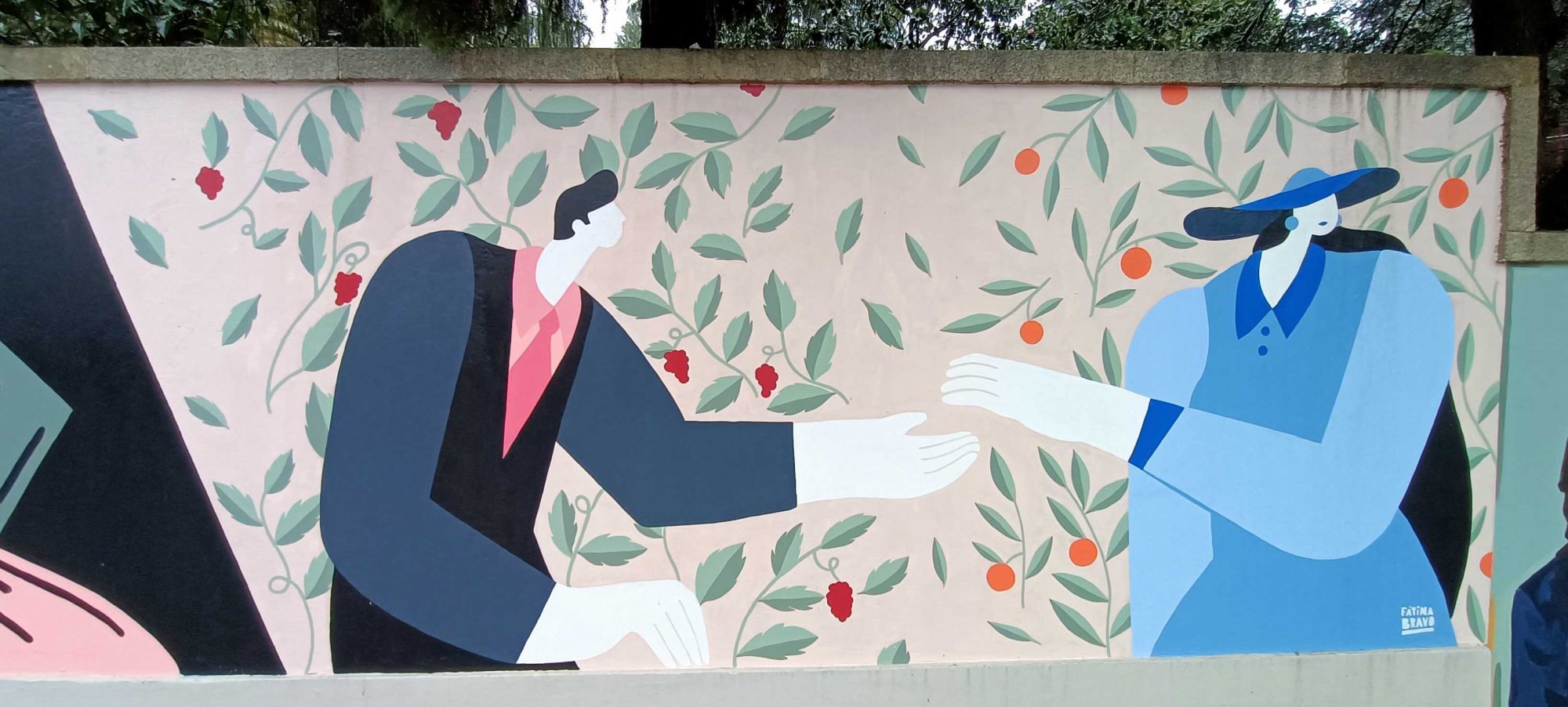 The Meeting in the Garden by Fátima Bravo — Street art by Fátima Bravo in Porto