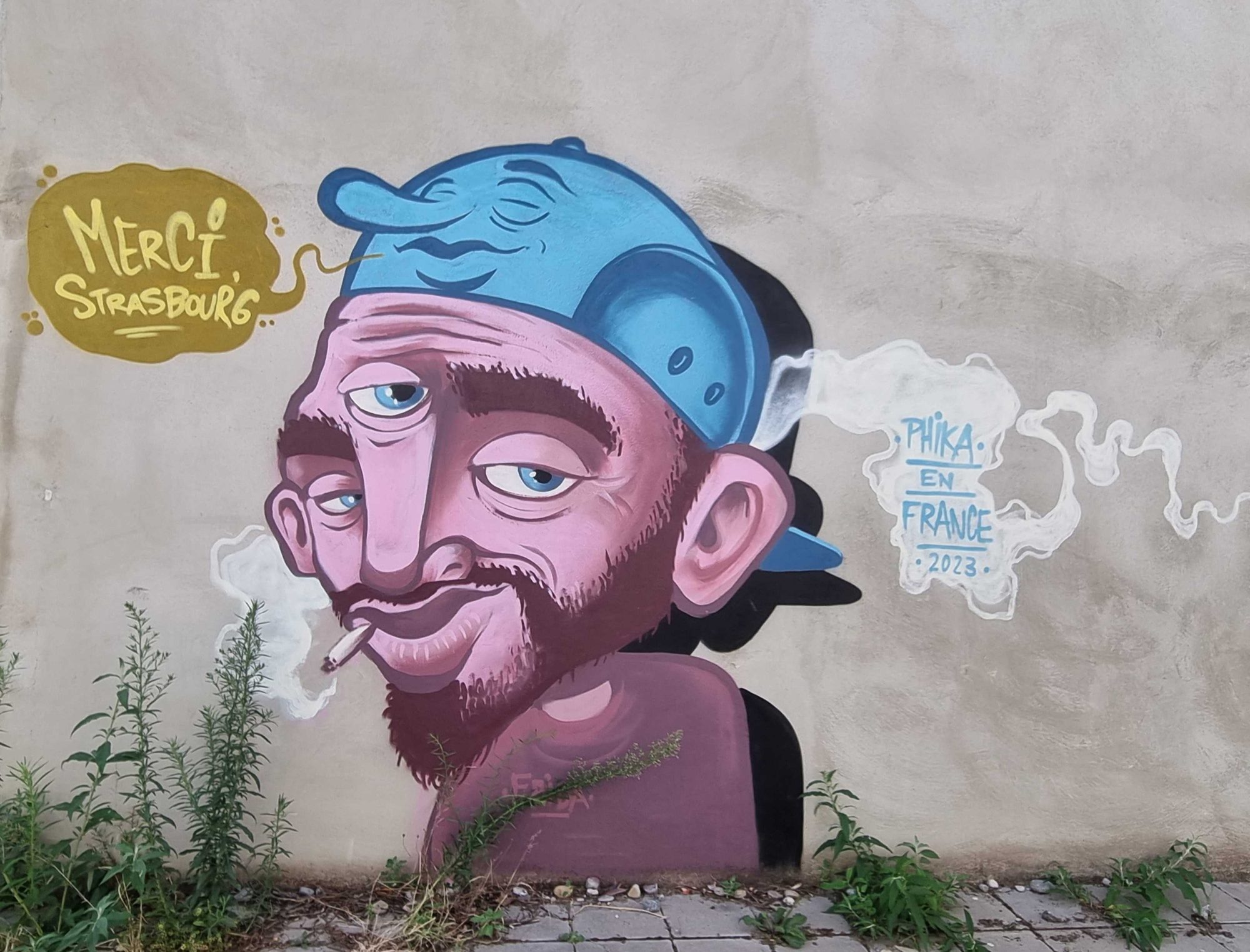 Portrait joyeux Puka Strasbourg — Street art à Strasbourg