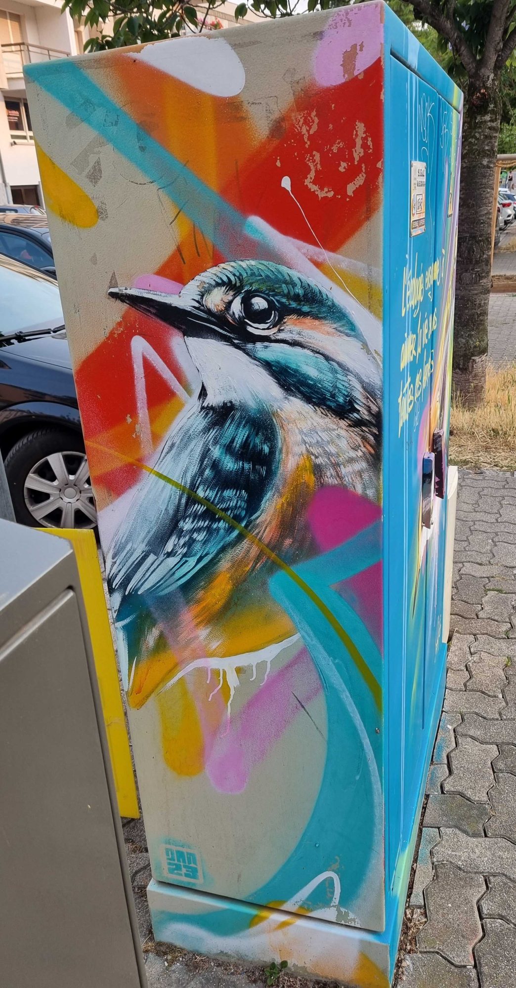 Oiseau volant en couleurs — Street art de Dan23 à Strasbourg
