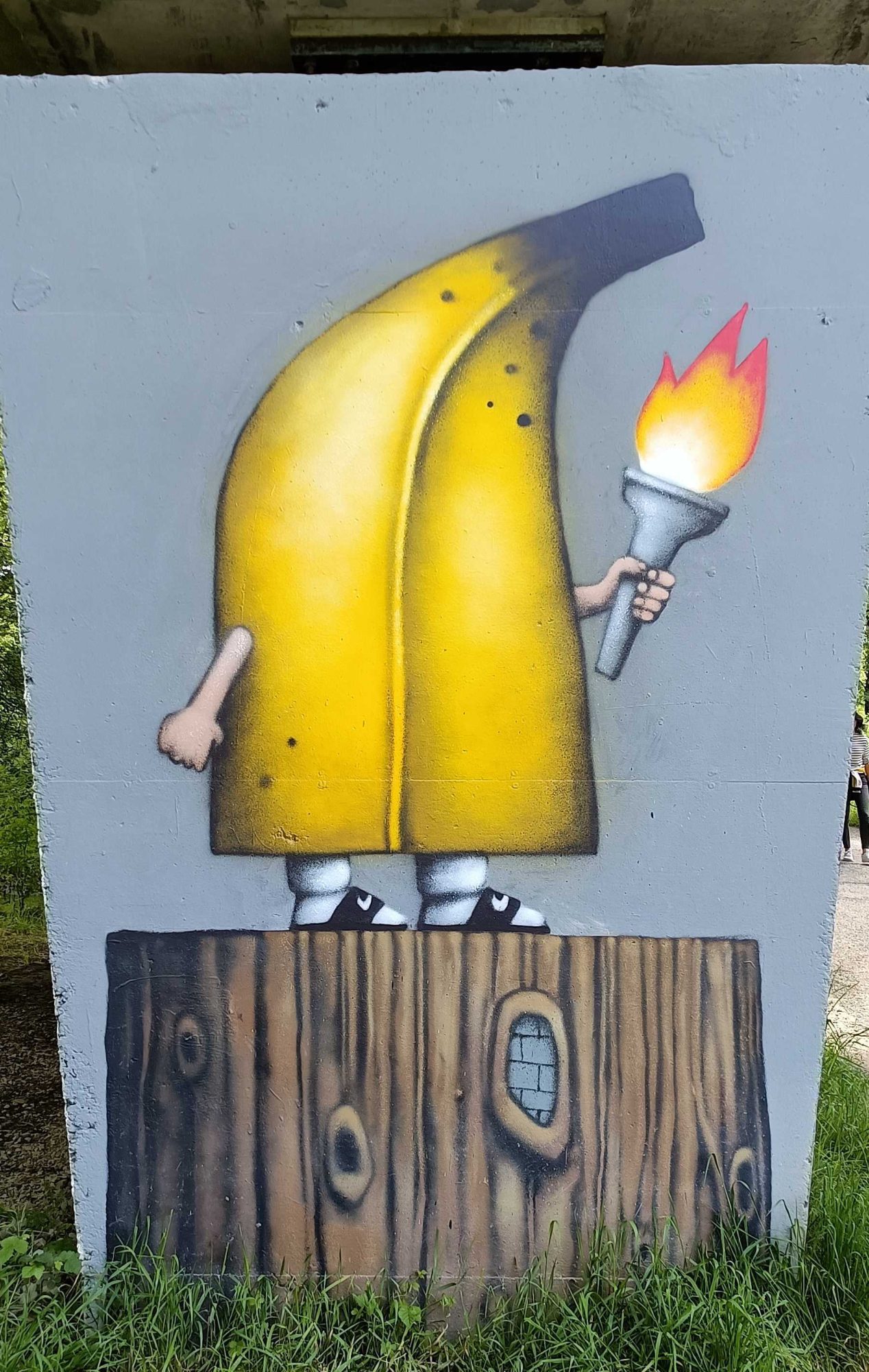 The Olympic Banana — Street art by Ador in Nantes