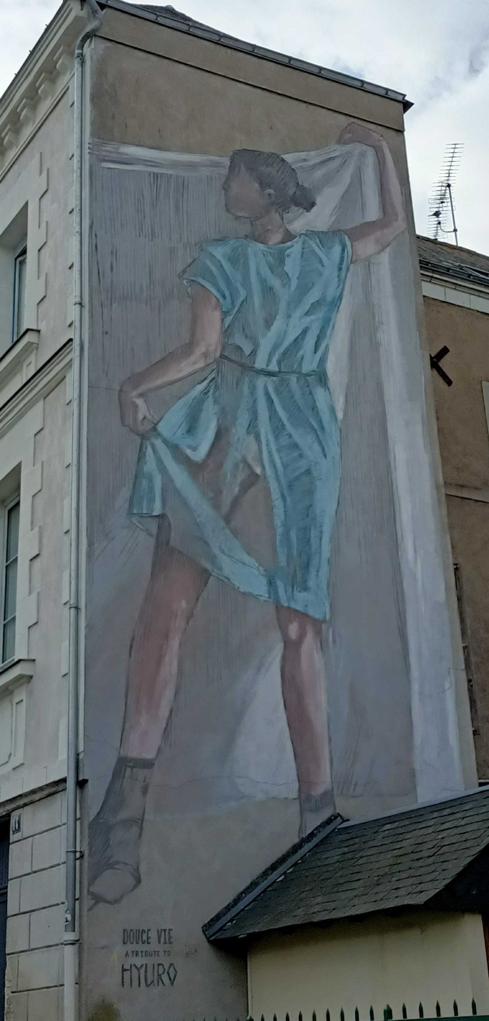 Douce Vie, Tribute to Hyuro, Angers — Street art by Helen Bur, Faith47 in Angers