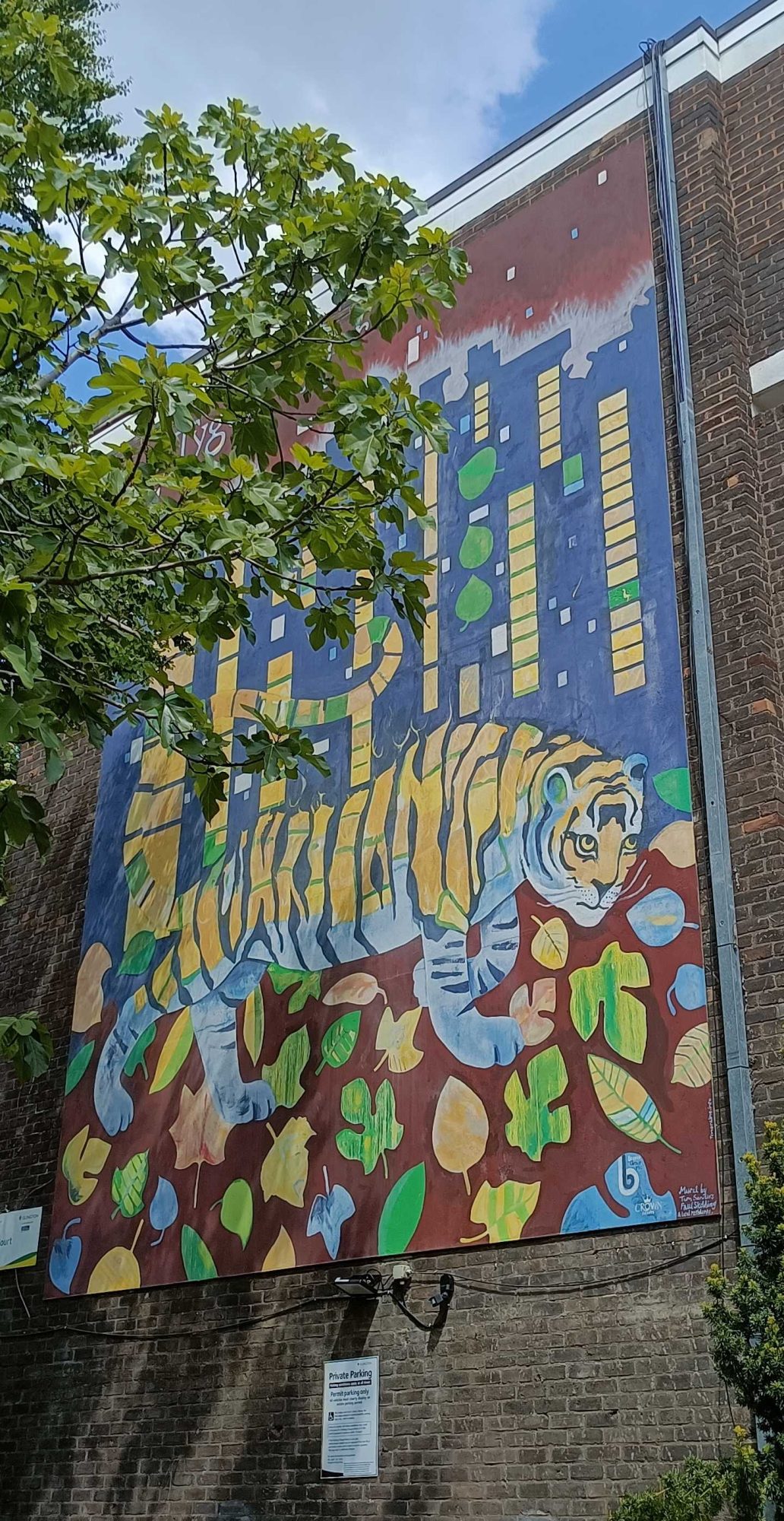 Tiger in the Leaves — Street art in London