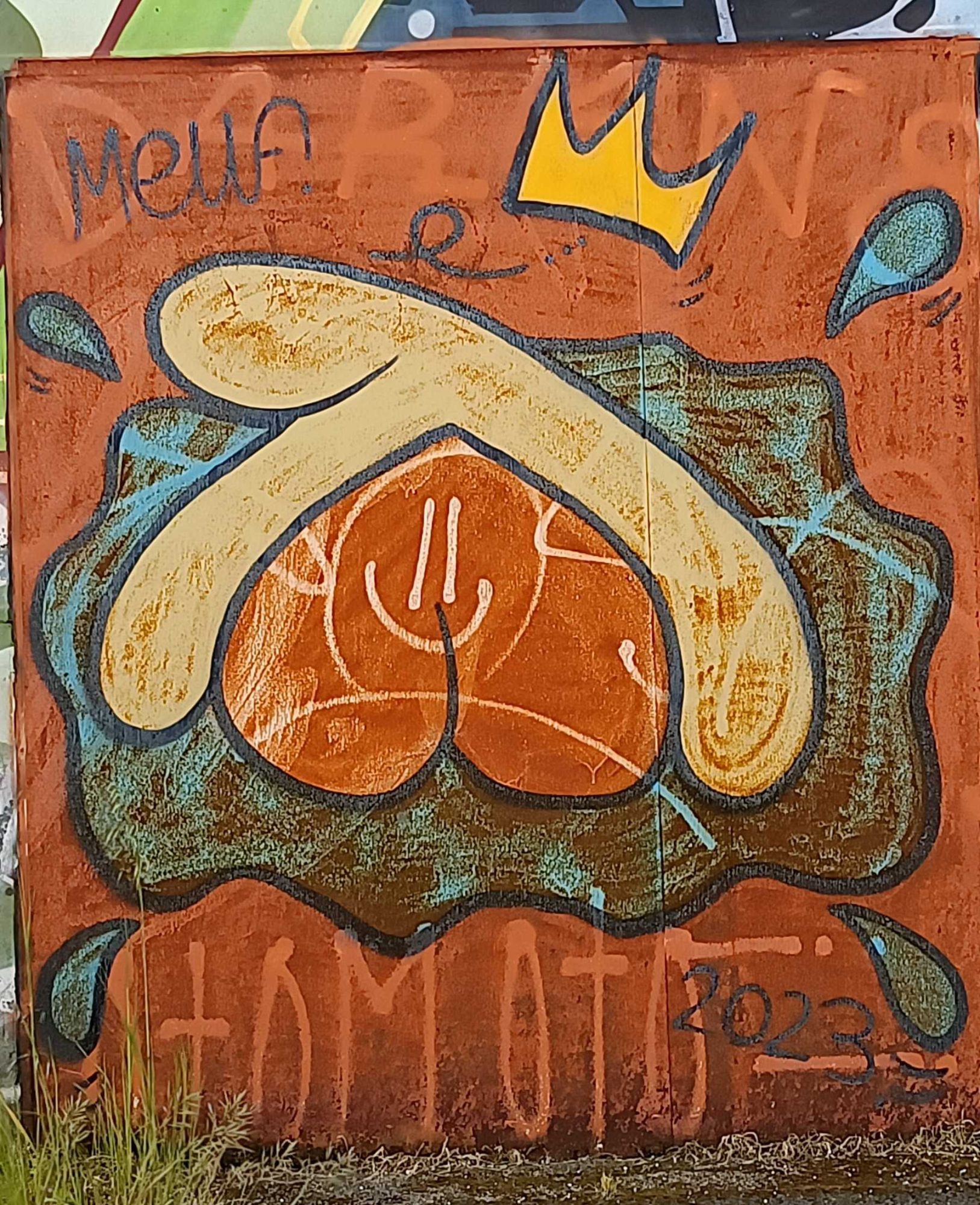 Smiling Heart with a Crown — Street art in Nantes