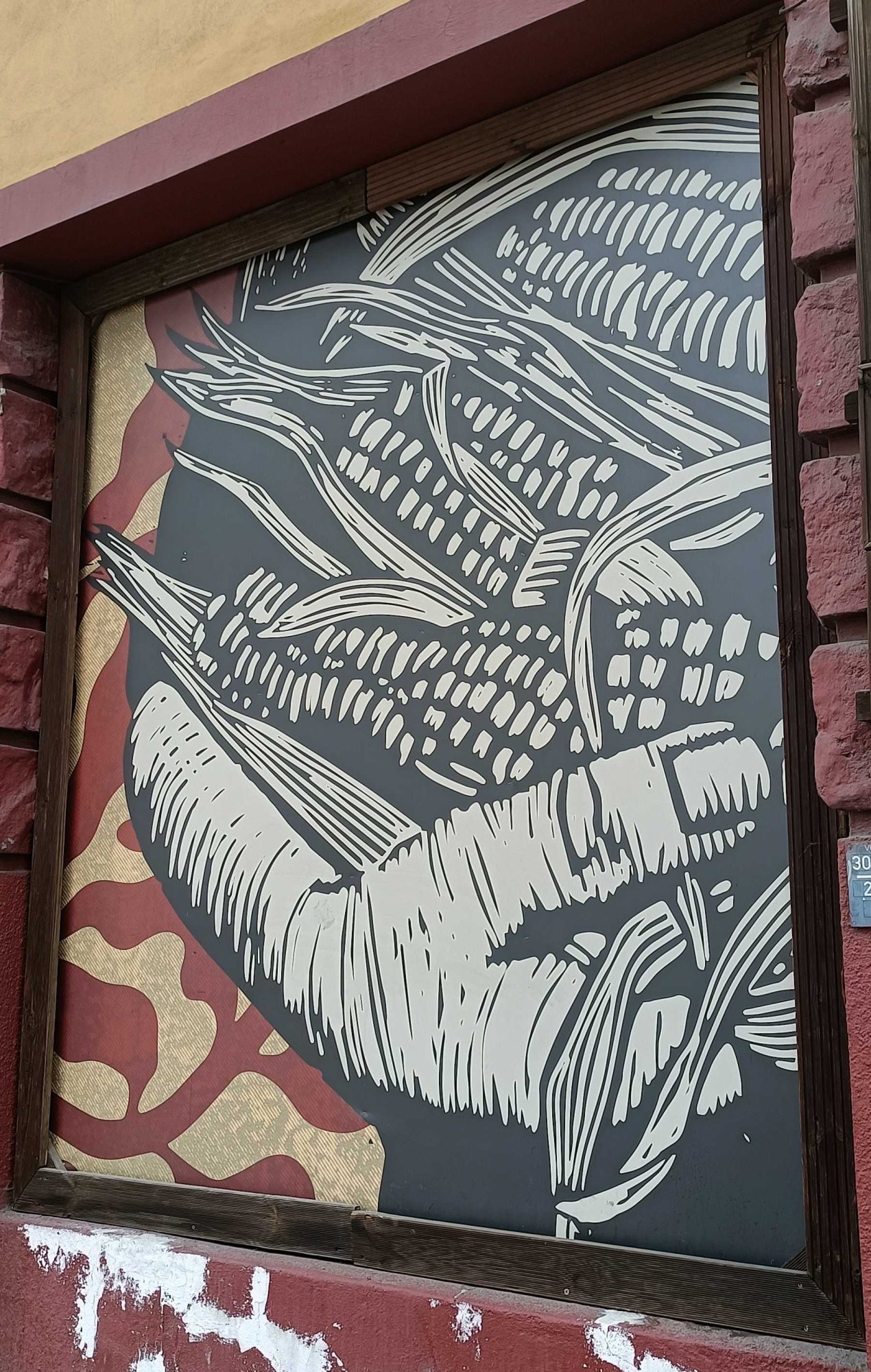 Corn Cobs Engraving — Street art in Prague