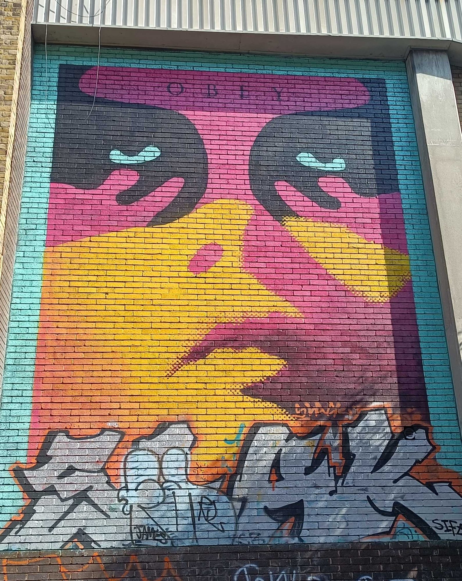 Obey Colorful Face — Street art by Obey (Shepard Fairey) in London