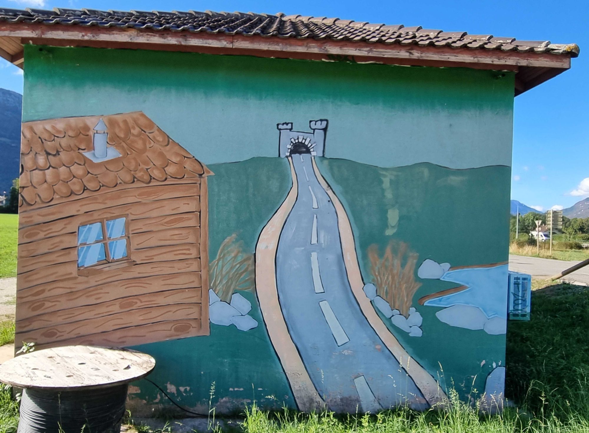 Route vers le tunnel, fresque de Doussard — Street art à Doussard