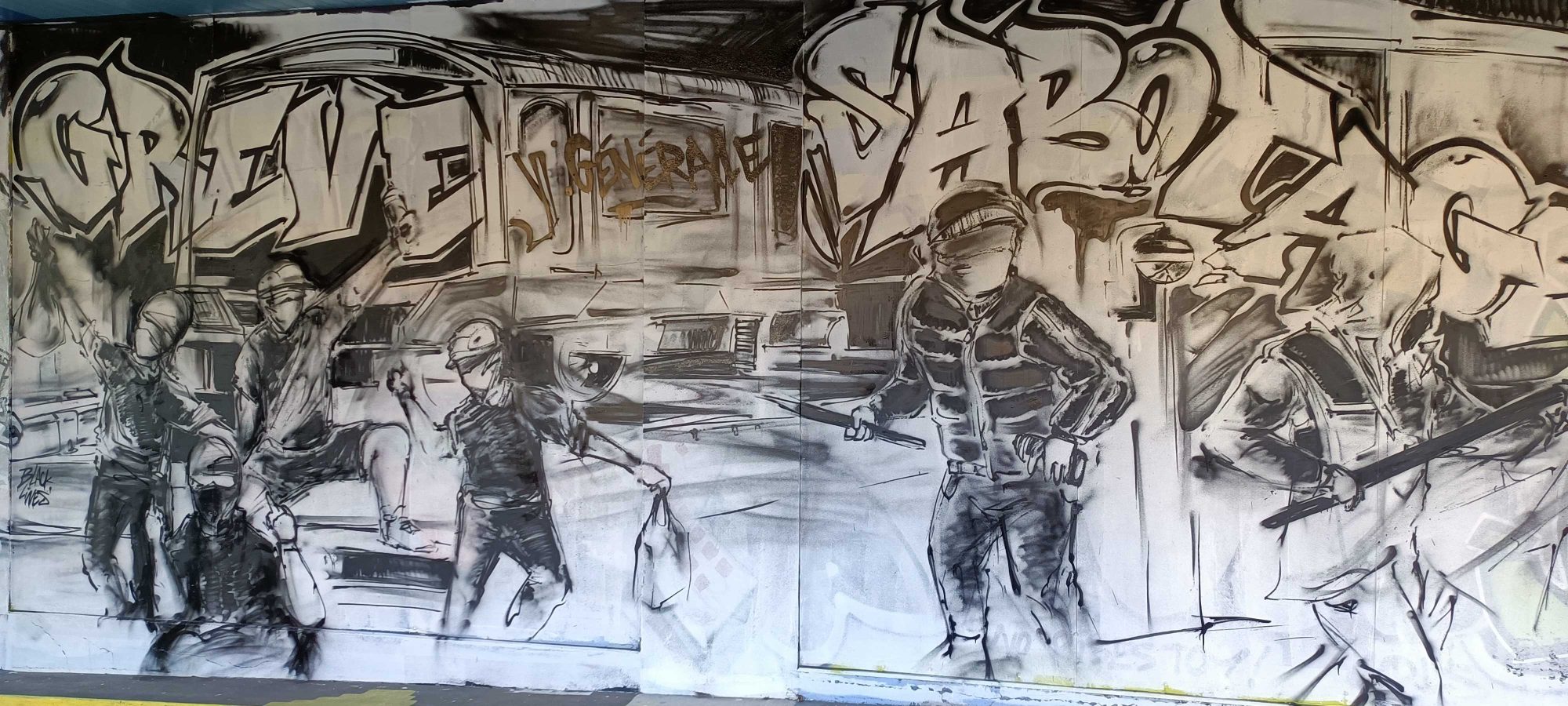 Grève et sabotage — Street art de Miss Veneno à Nantes