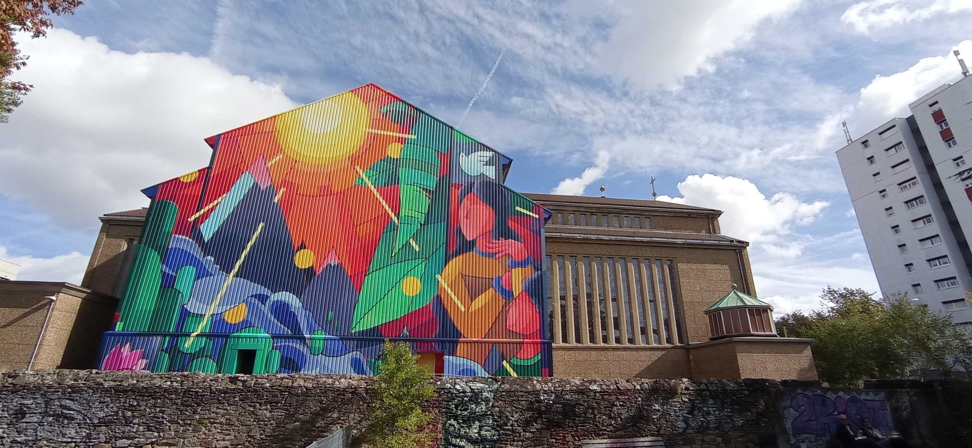 Moner's Geometric Mural in Nantes — Street art by Moner in Nantes