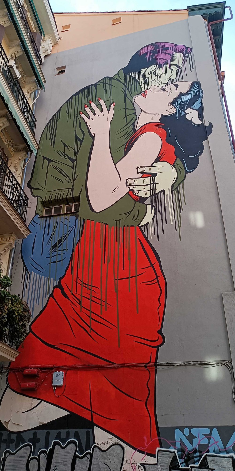 D*Face's Kiss — Street art by DFace in Madrid