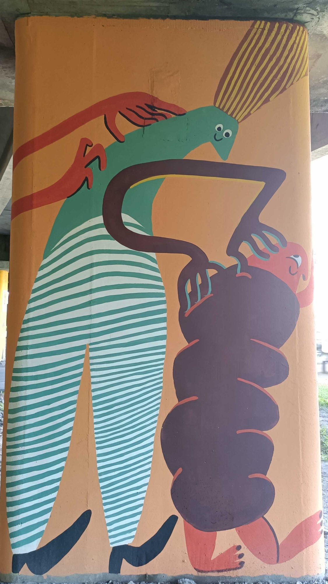 Figures surrealistes au pont Patiltes — Street art à Rīga